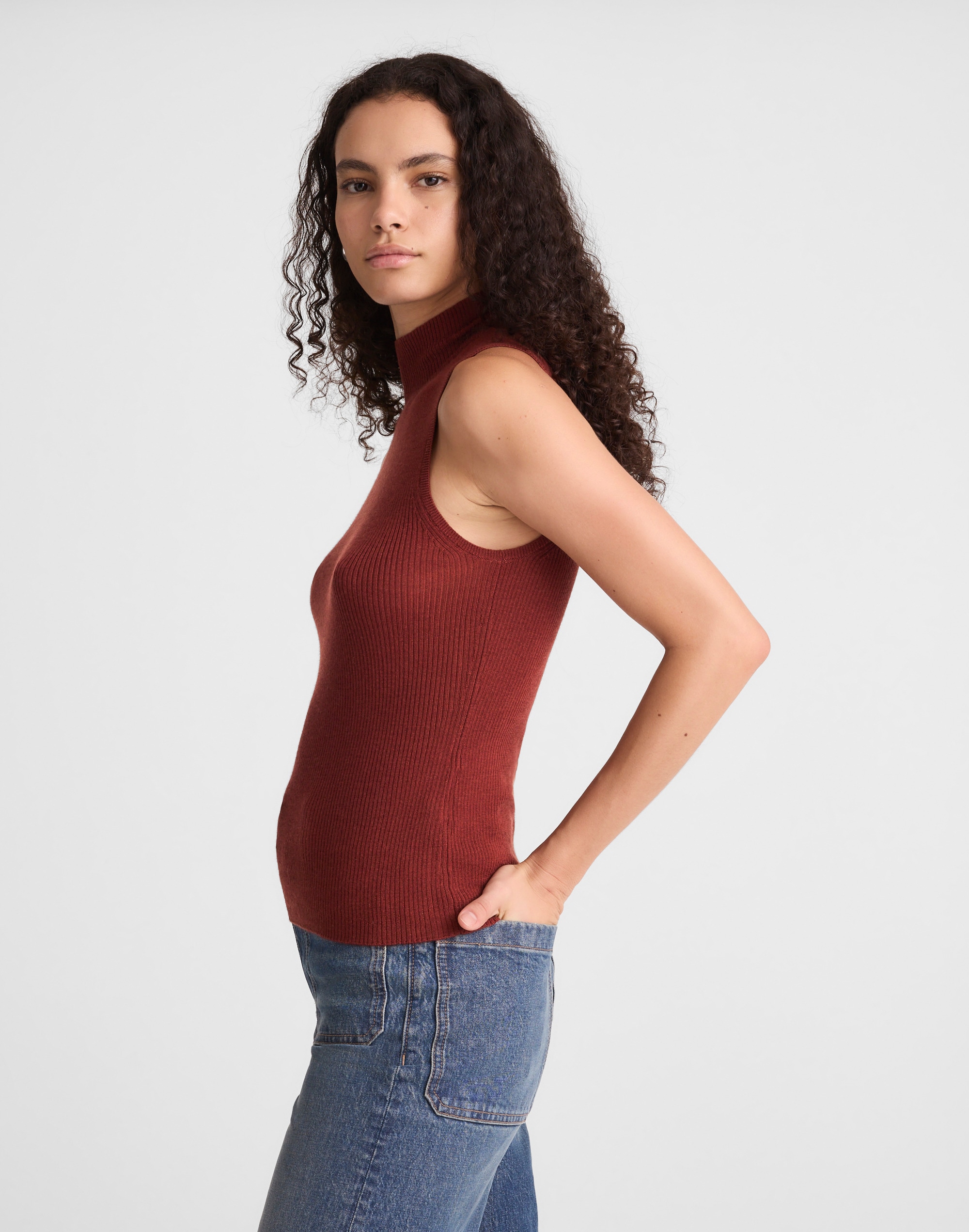 Merino Wool-Silk Sweater Tank