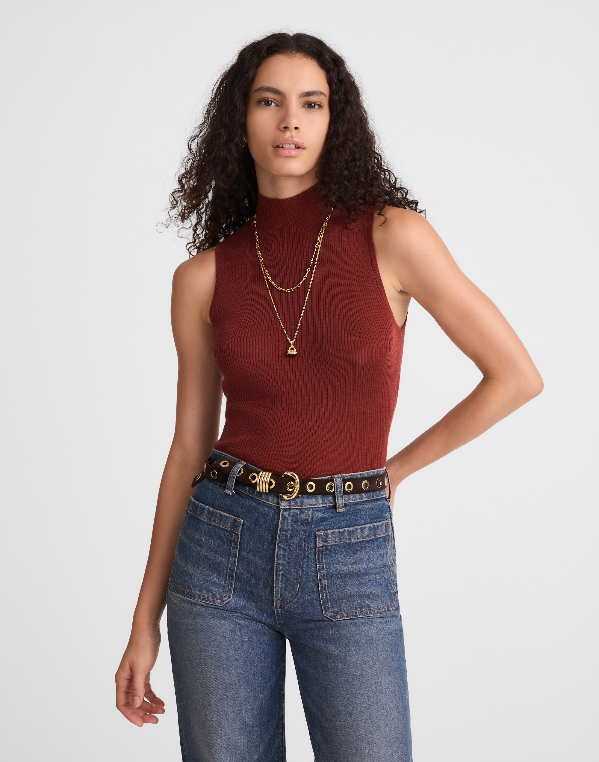 Merino Wool-Silk Sweater Tank