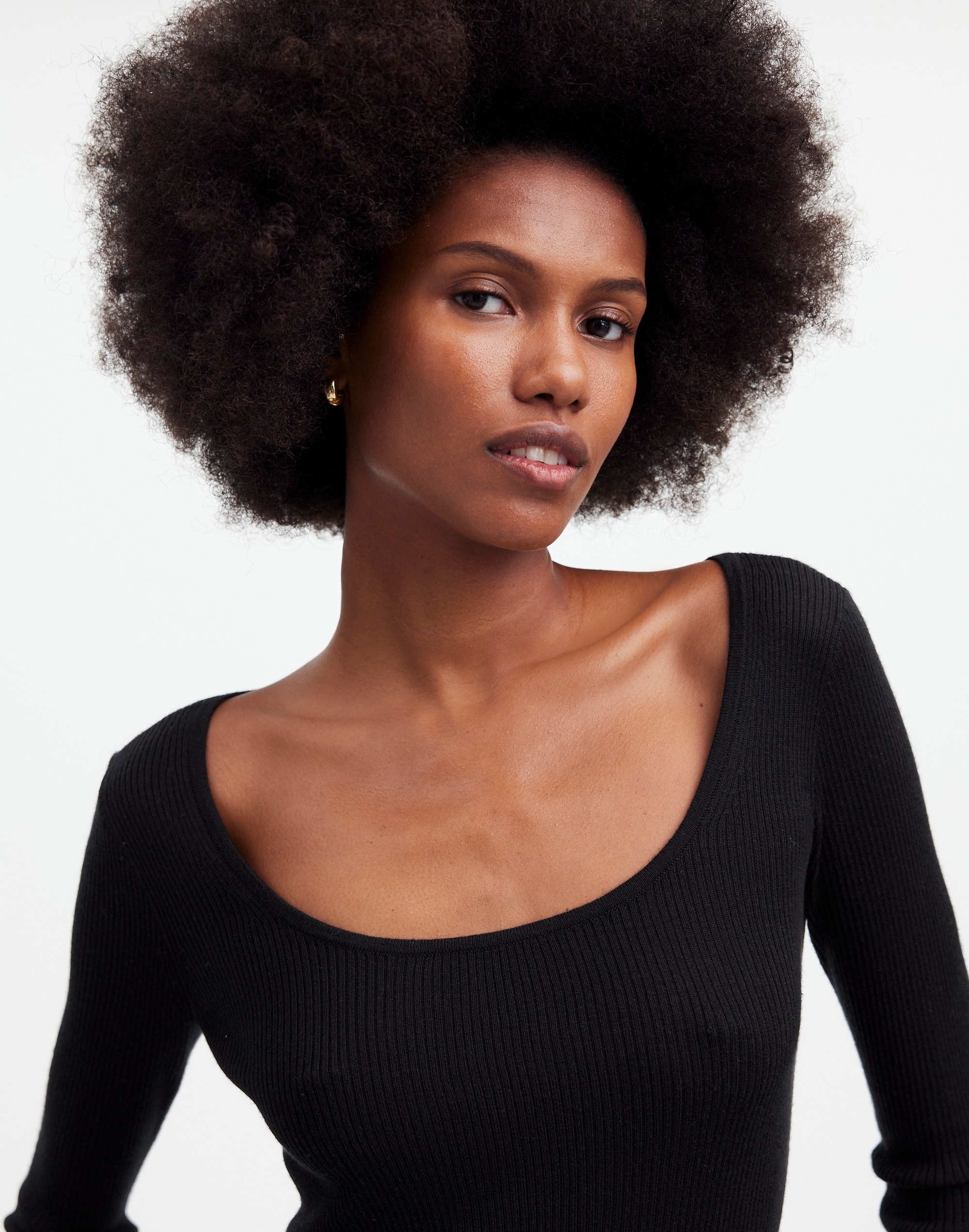 Merino Wool-Silk Blend Scoopneck Sweater