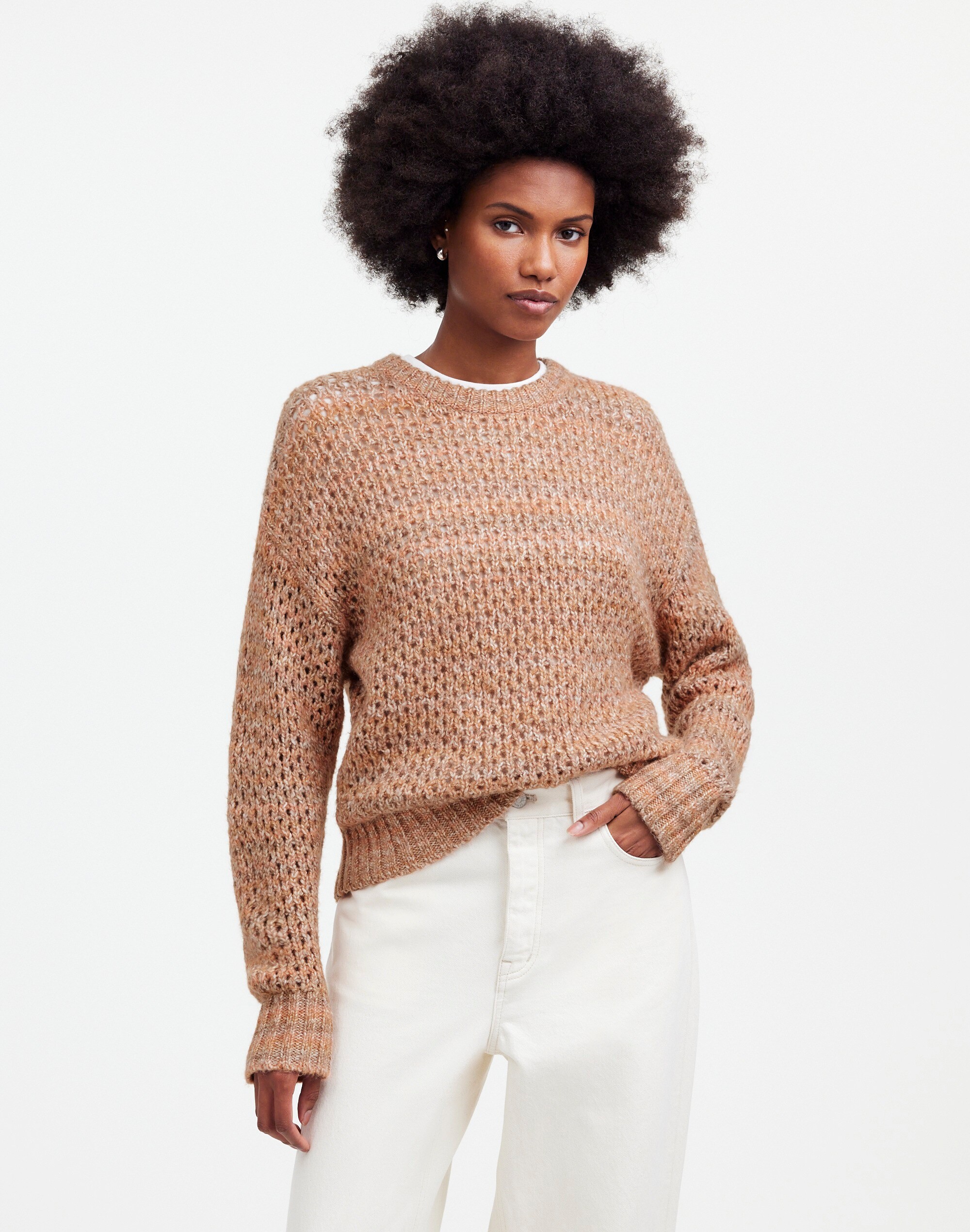space-dyed open-knit sweater