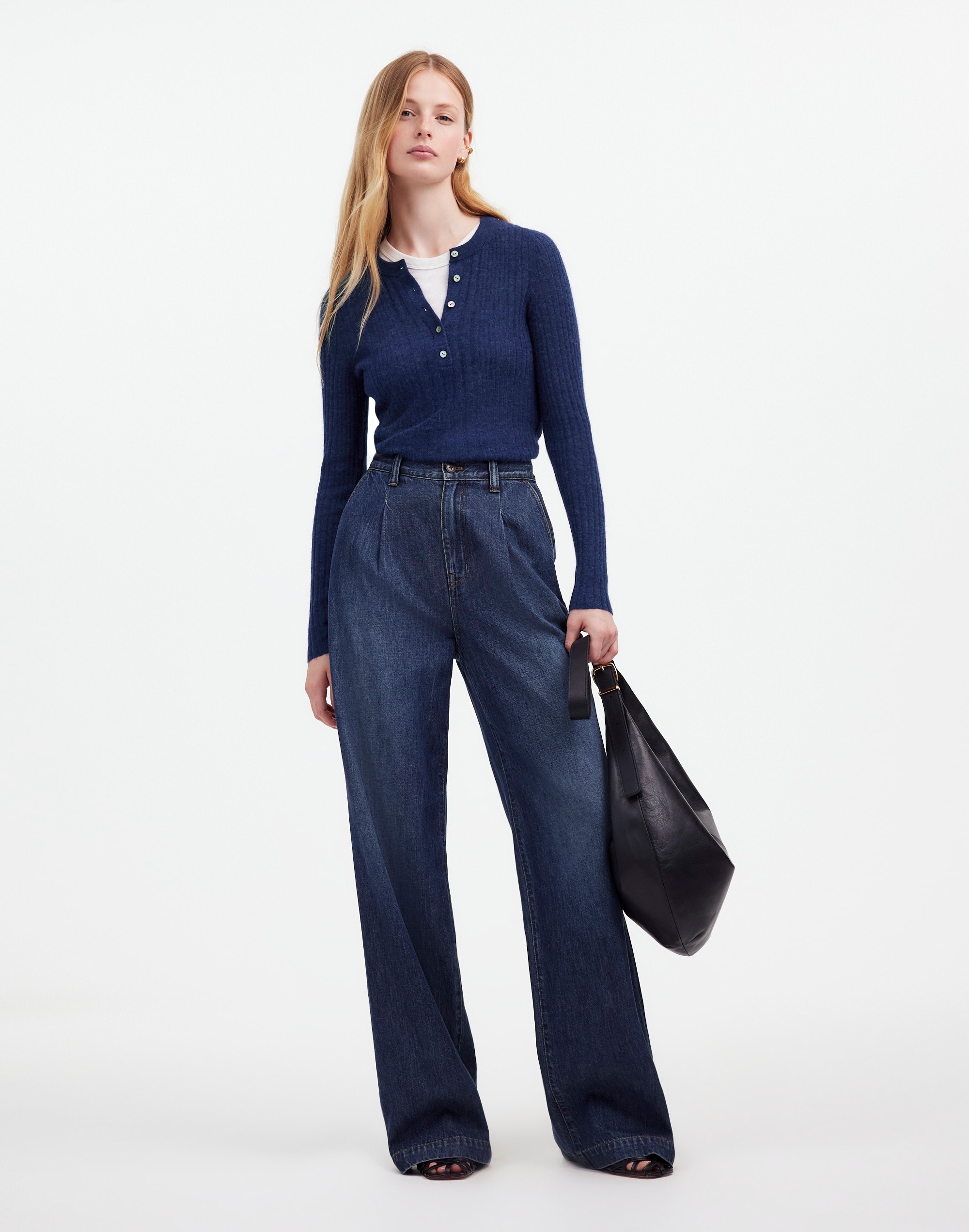 Alpaca-Blend Henley Sweater