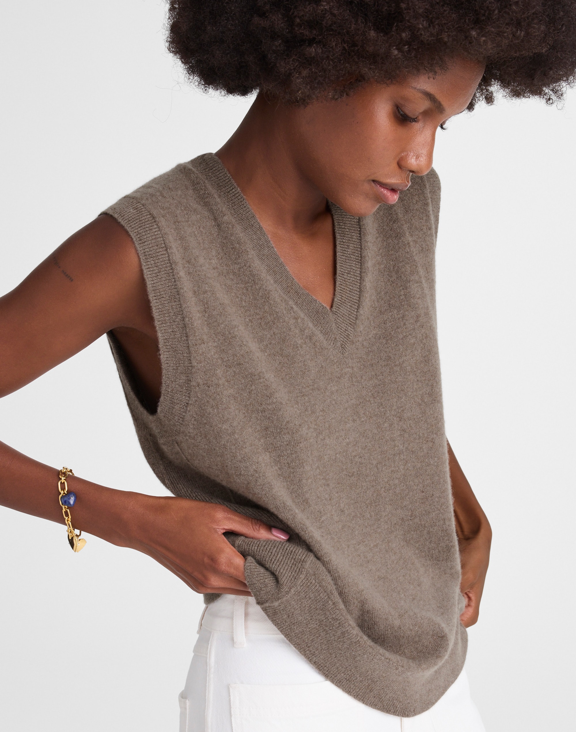 Cashmere V-Neck Sweater Vest