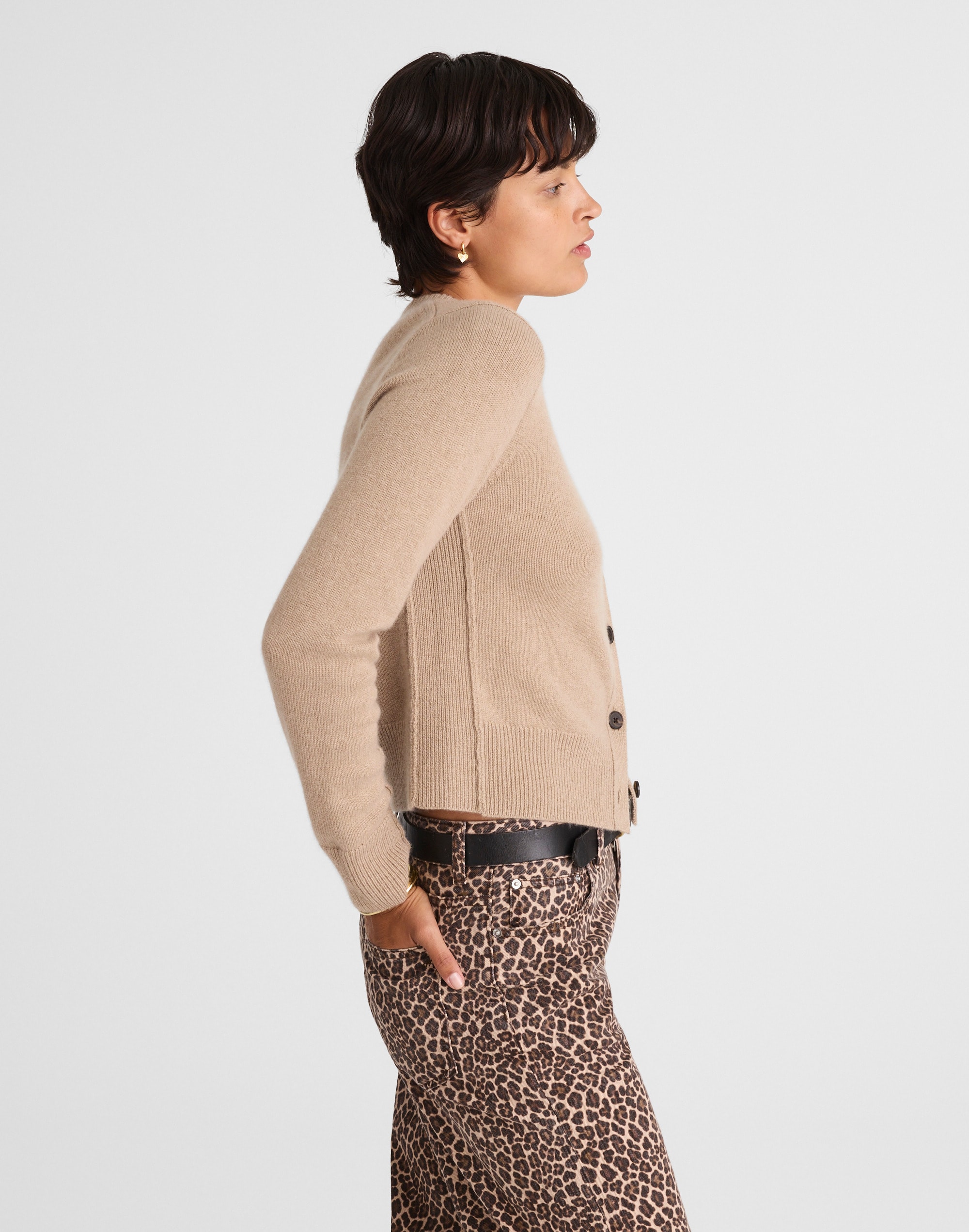 Cashmere Button-Front Cardigan Sweater