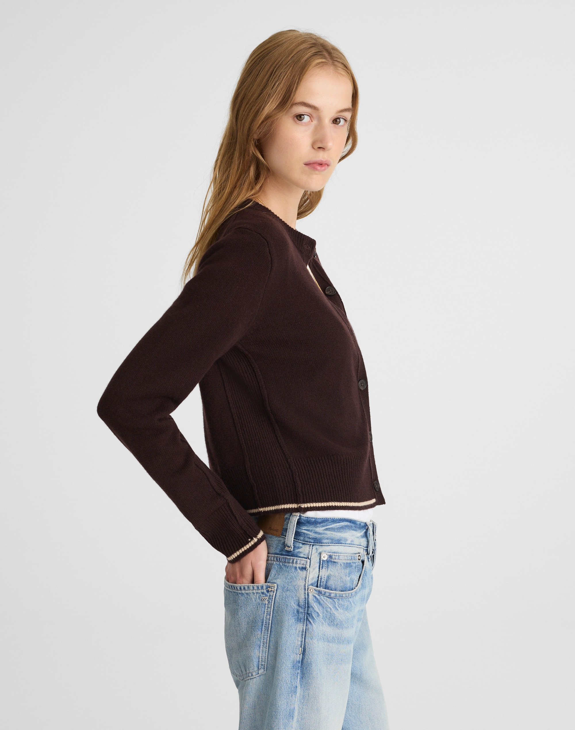 Cashmere Button-Front Cardigan Sweater Alternate Image 1