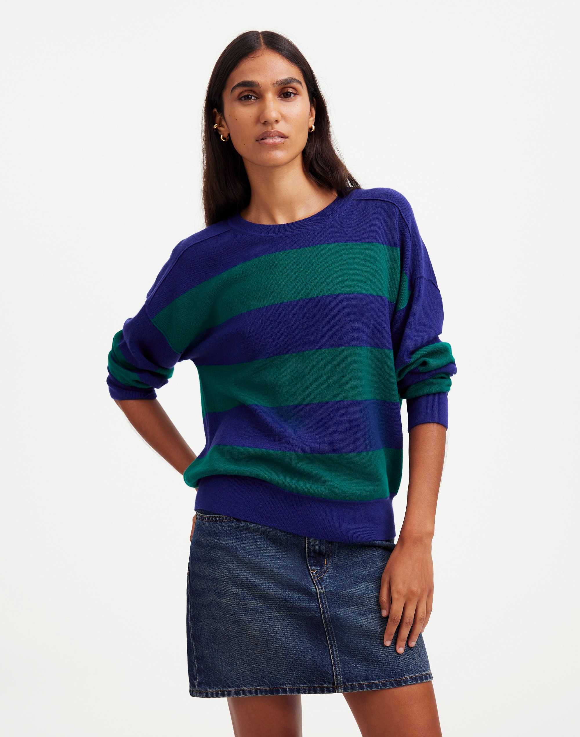 merino wool sweatshirt in stripe