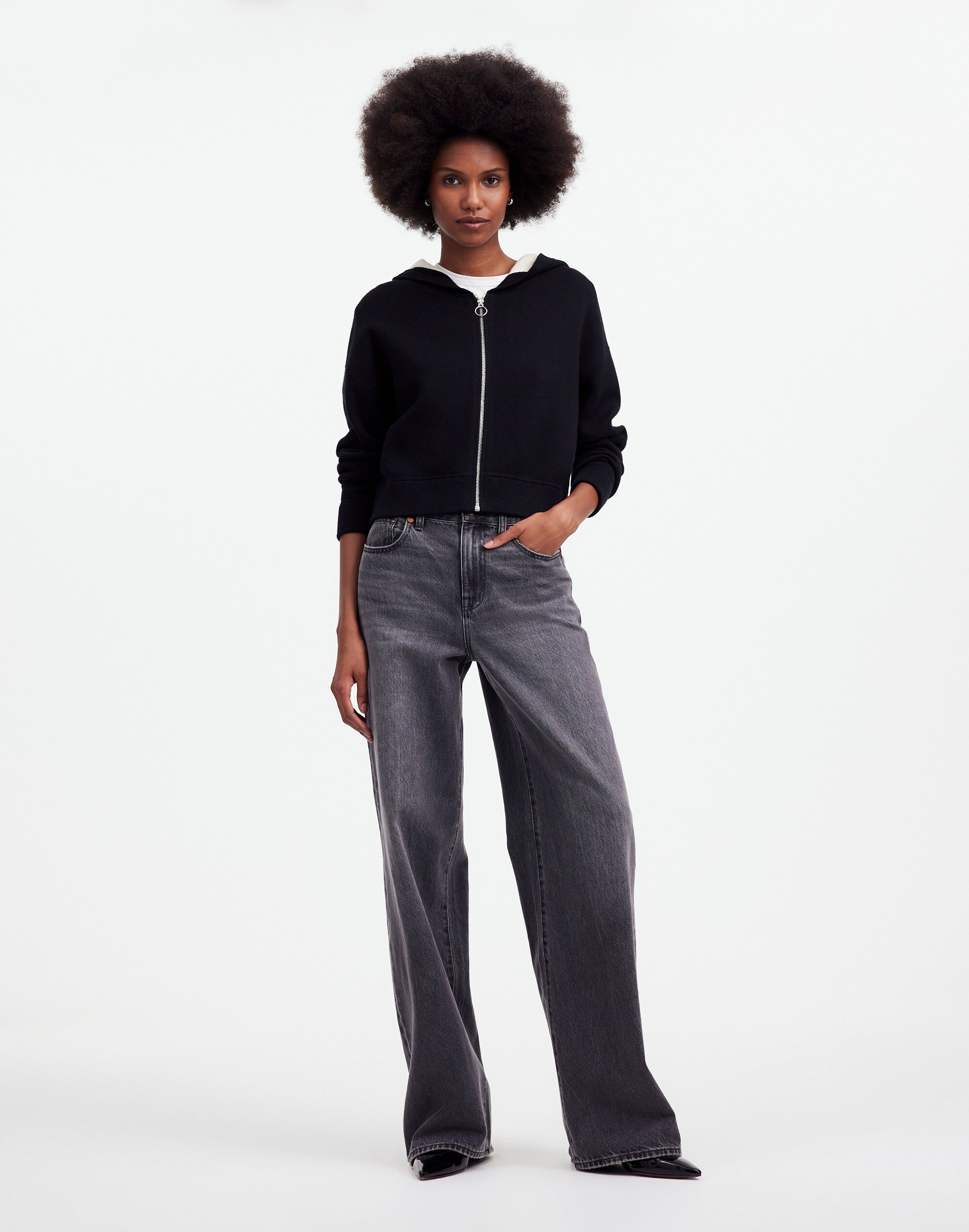 Double-Face Cotton-Blend Sweater Hoodie