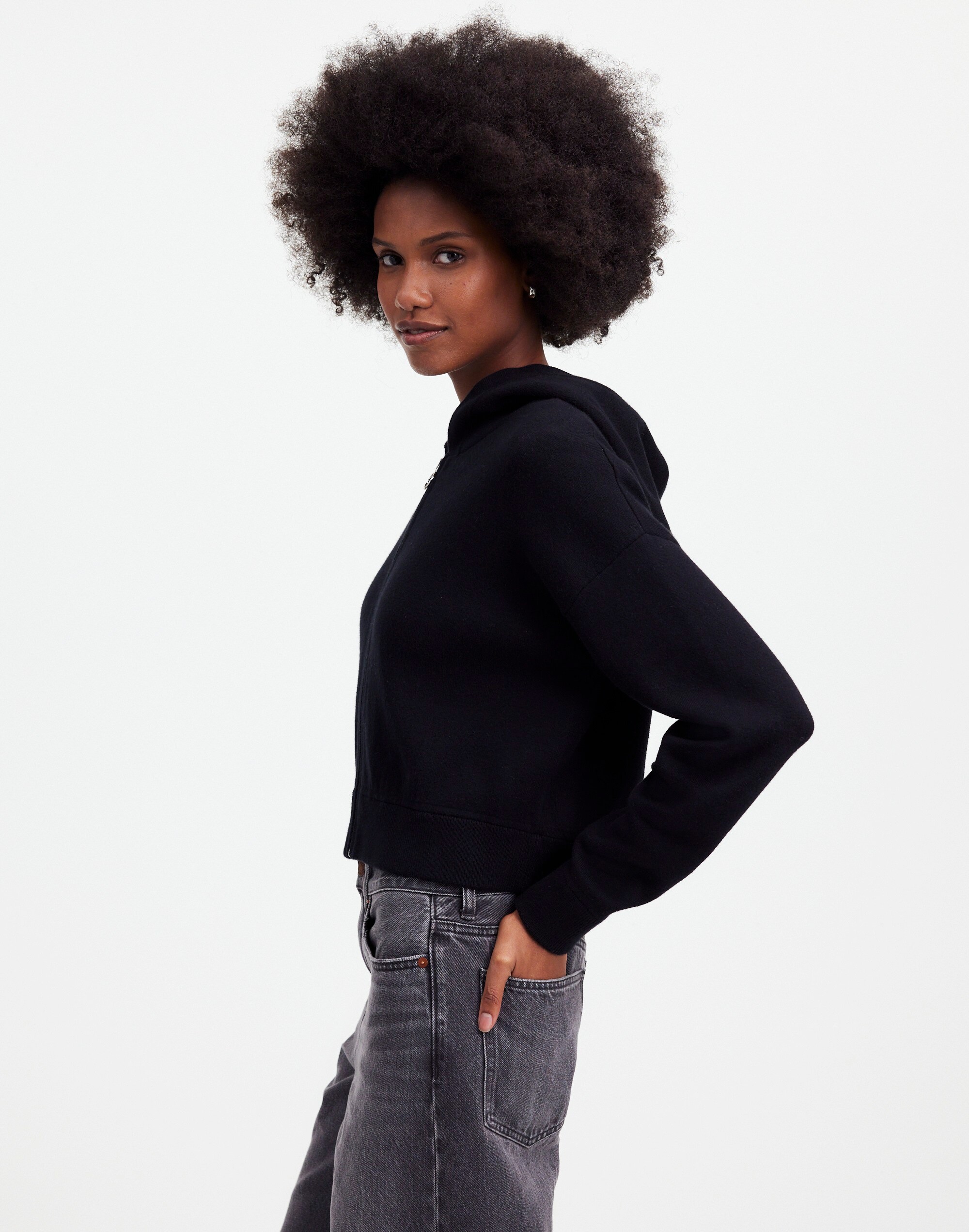 Double-Face Cotton-Blend Sweater Hoodie