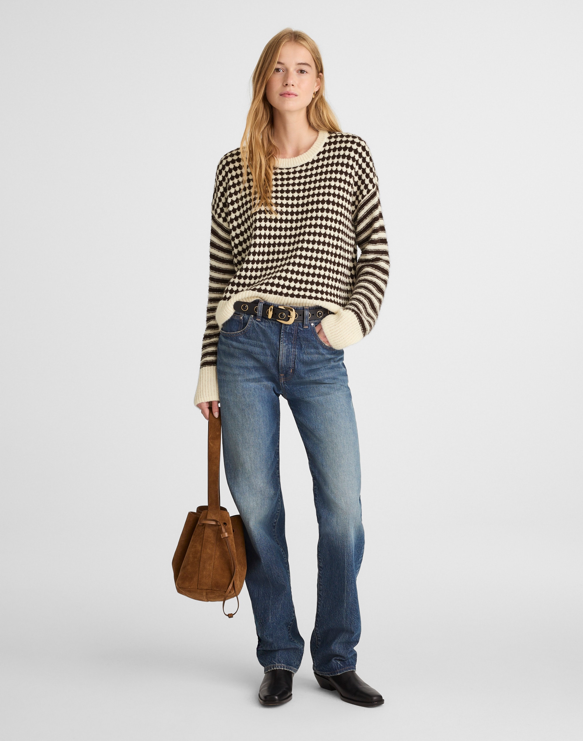 Mixed Stripe Pullover Sweater Alternate Image 1