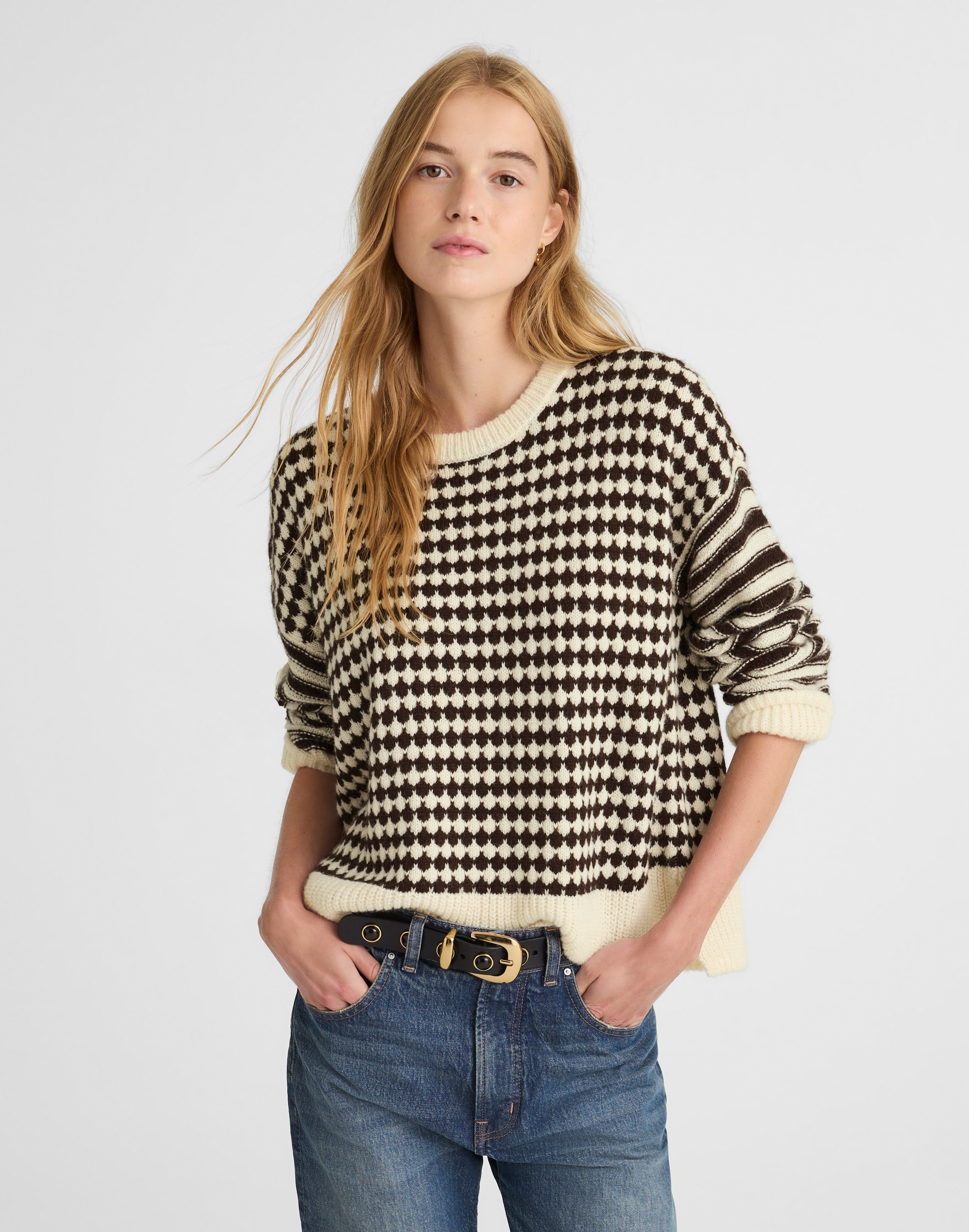 Mixed Stripe Pullover Sweater
