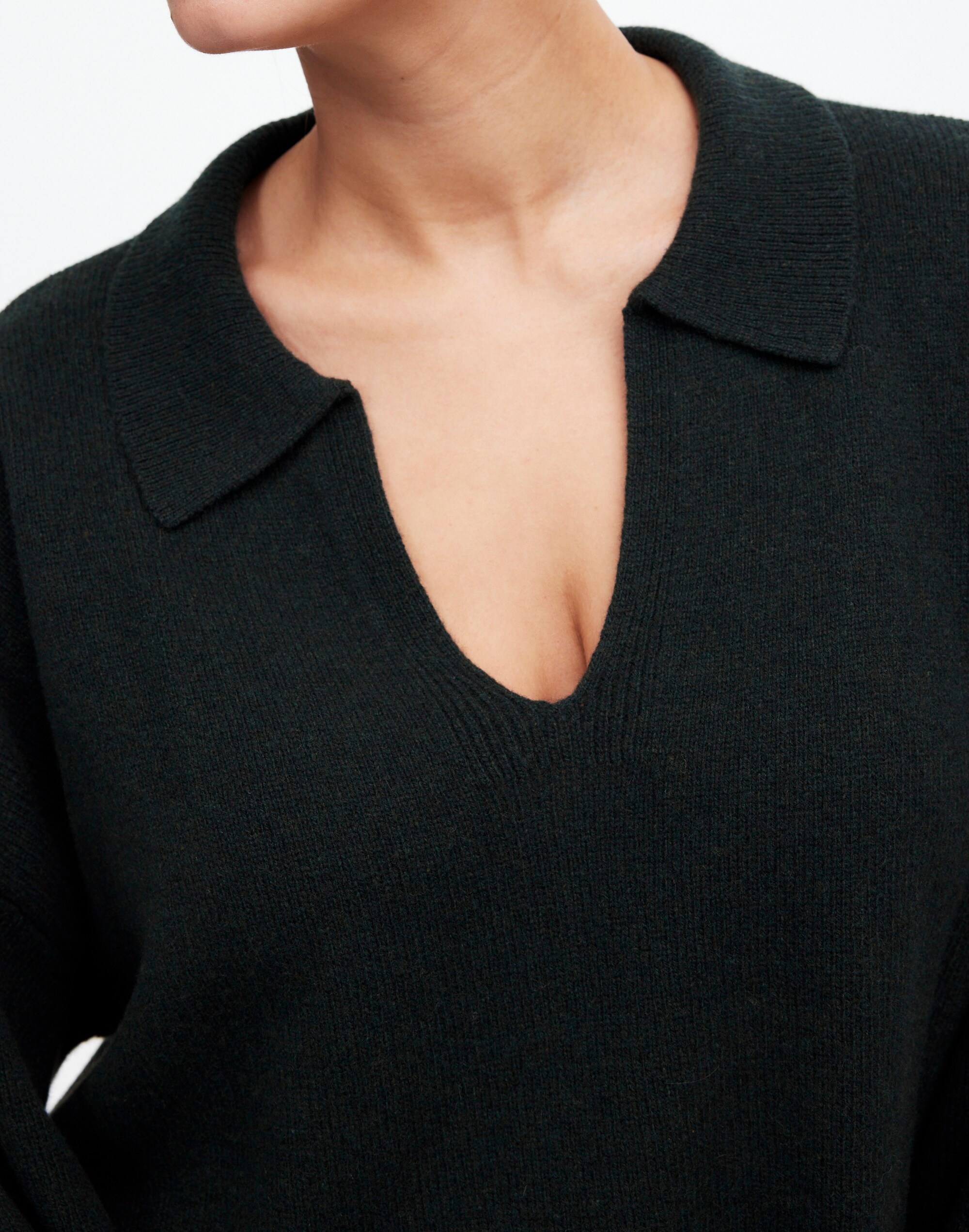 Cashmere-Wool Blend Polo Sweater