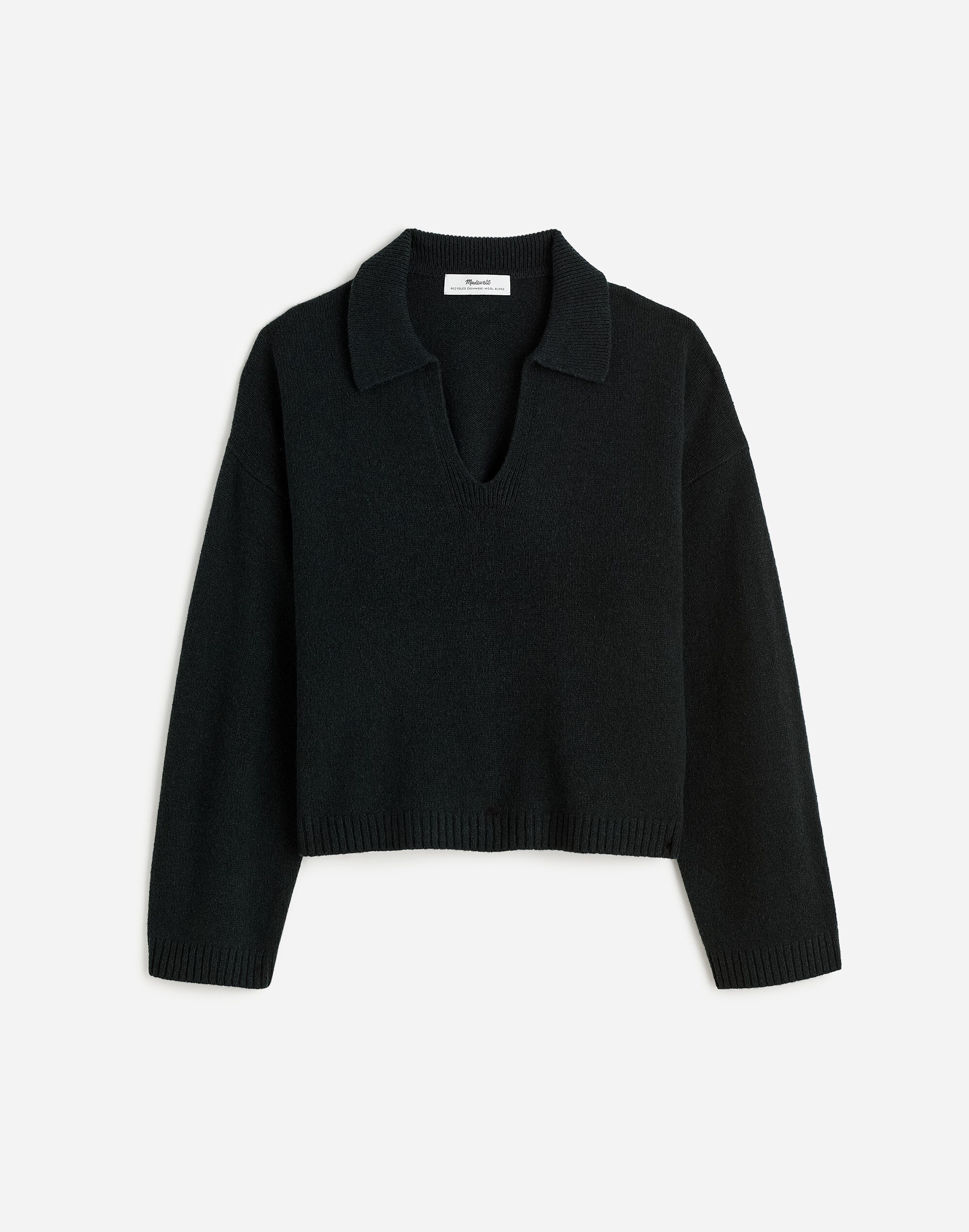 Cashmere-Wool Blend Polo Sweater