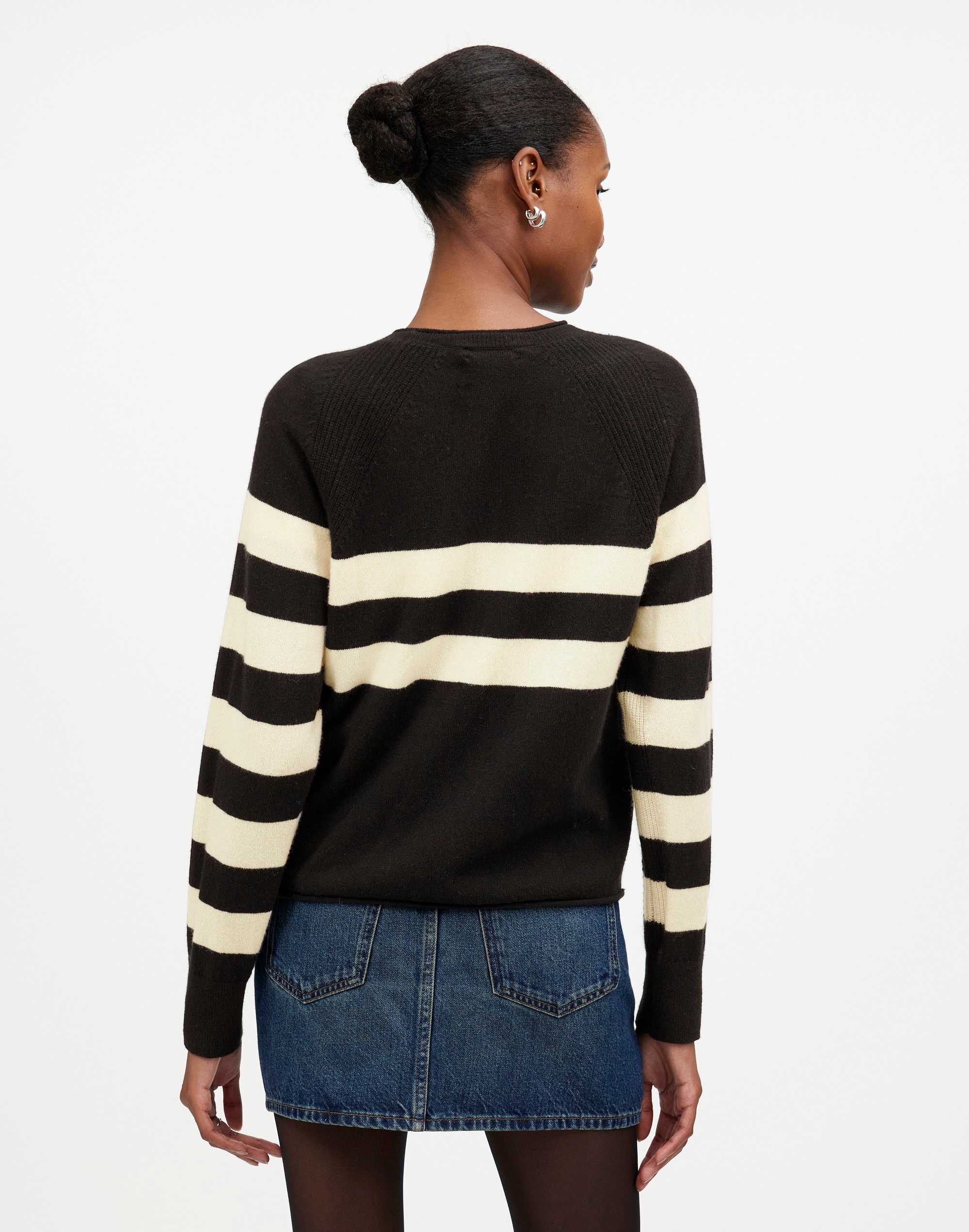 Cashmere Raglan Sweater in Stripe