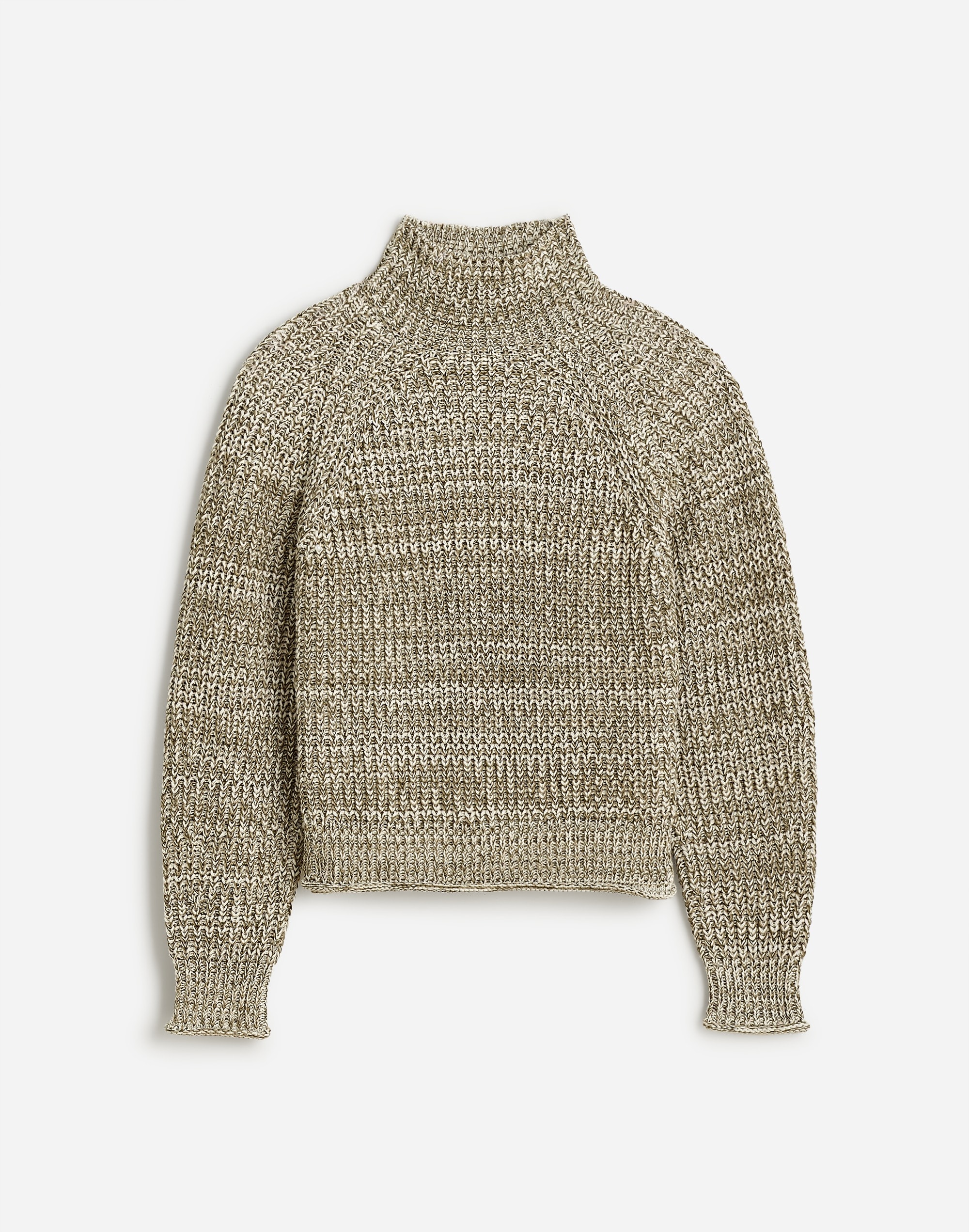 marled cotton mockneck sweater