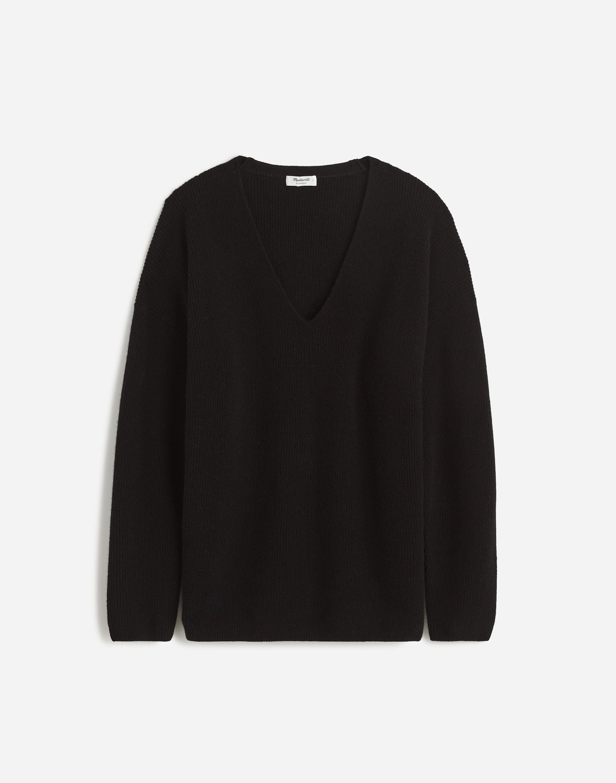 Ribbed Cashmere V-Neck Sweater