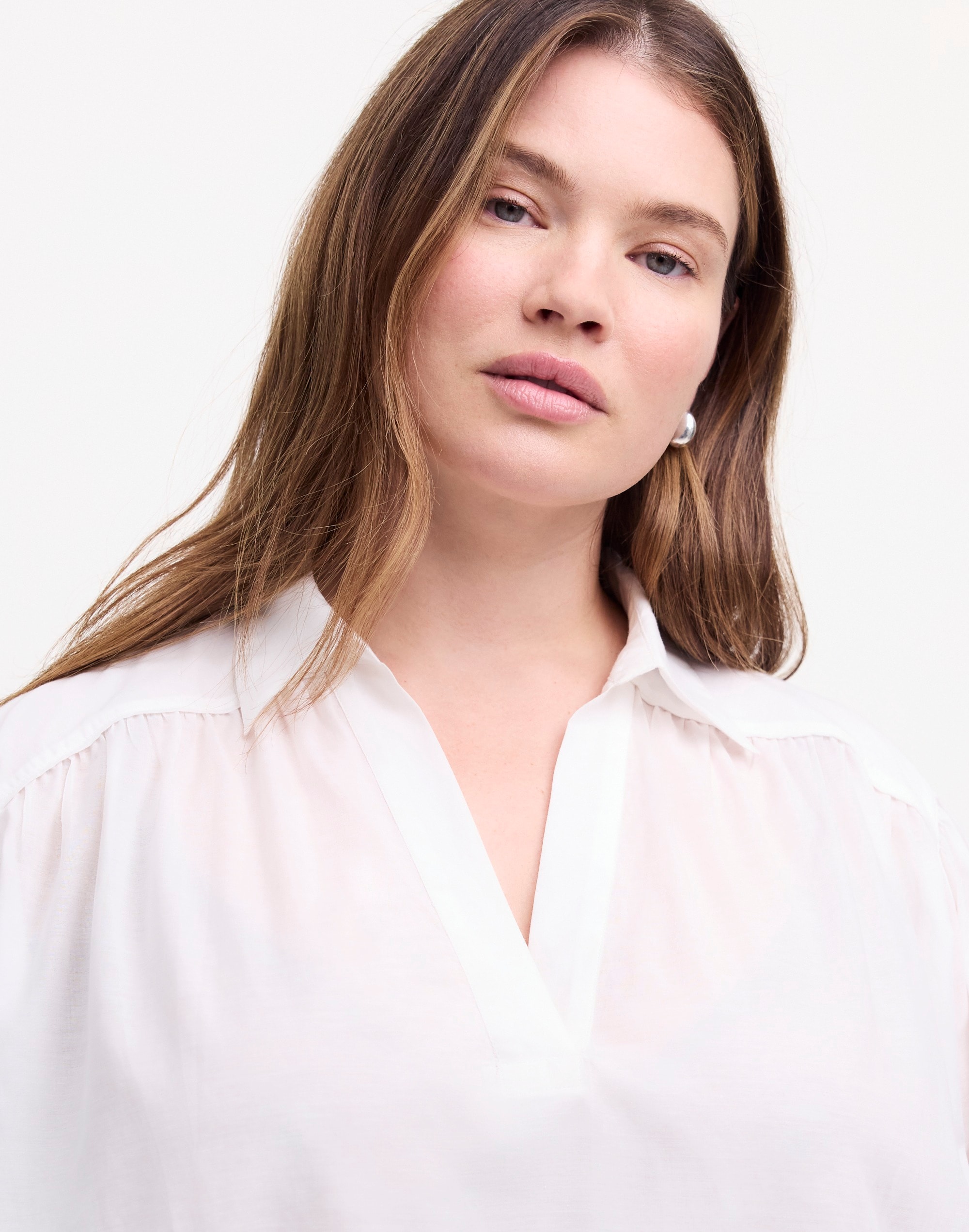 Plus Easy Long-Sleeve Popover Shirt