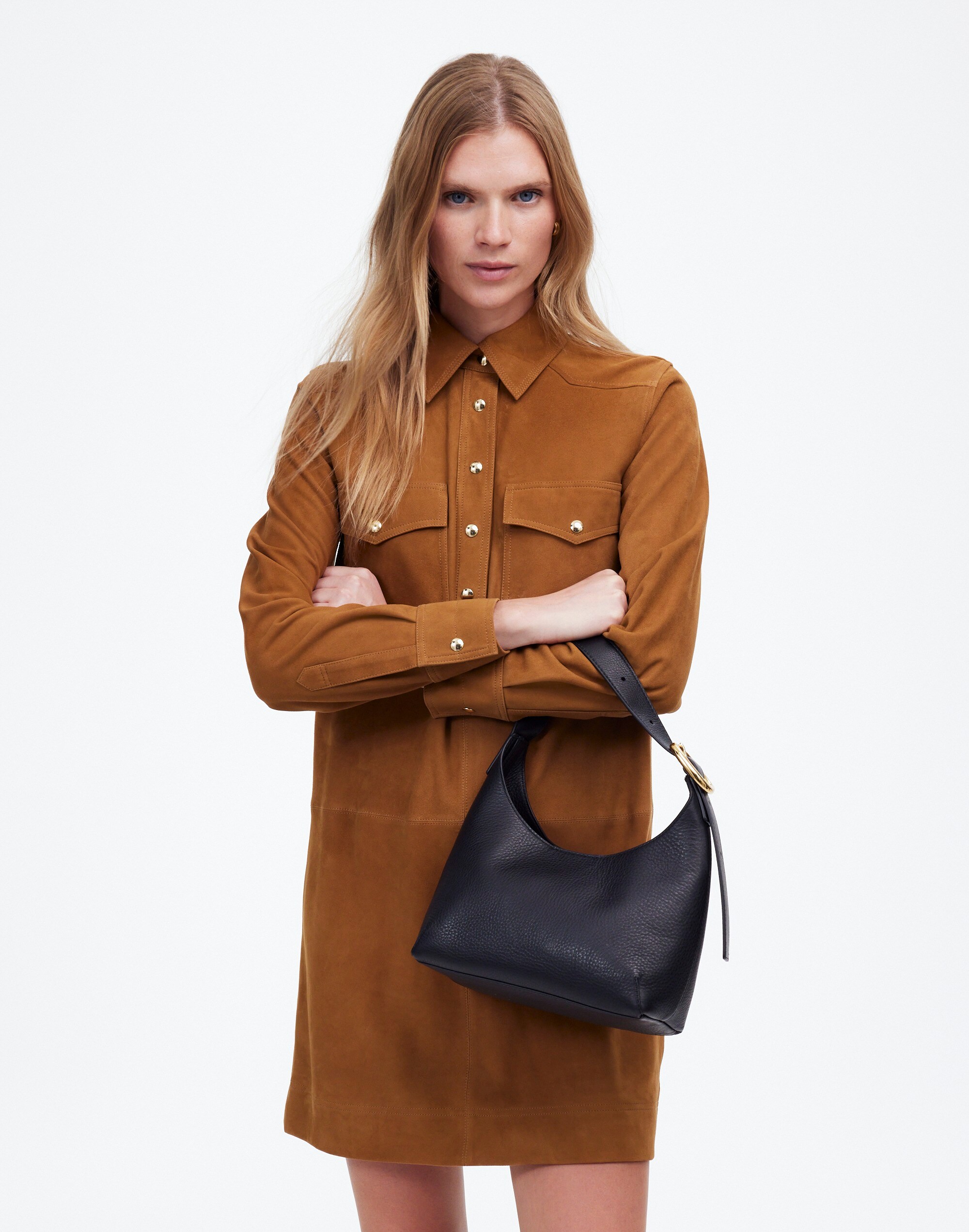 The Sculptural-Buckle Shoulder Bag