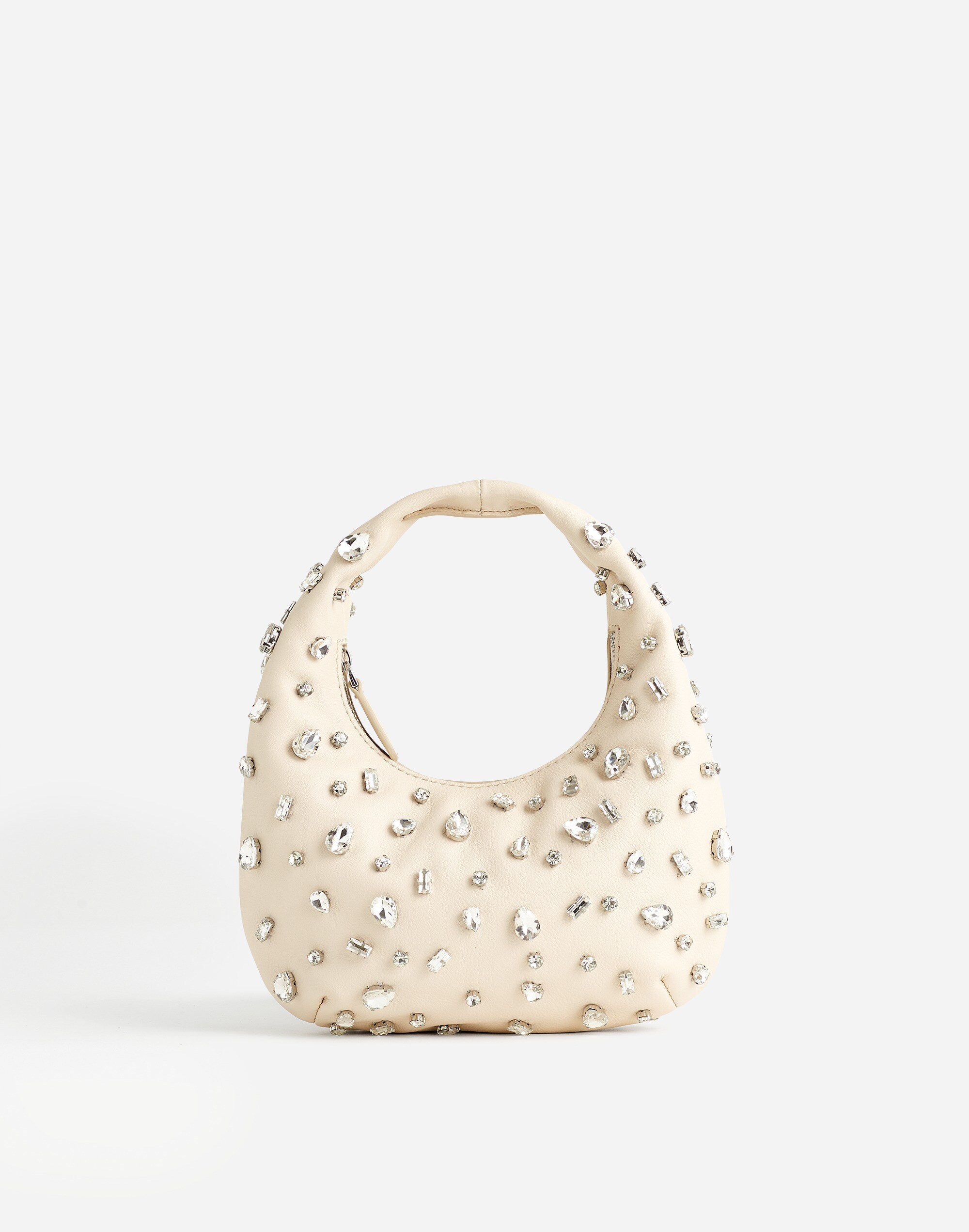 the mini bag in crystal-embellished leather