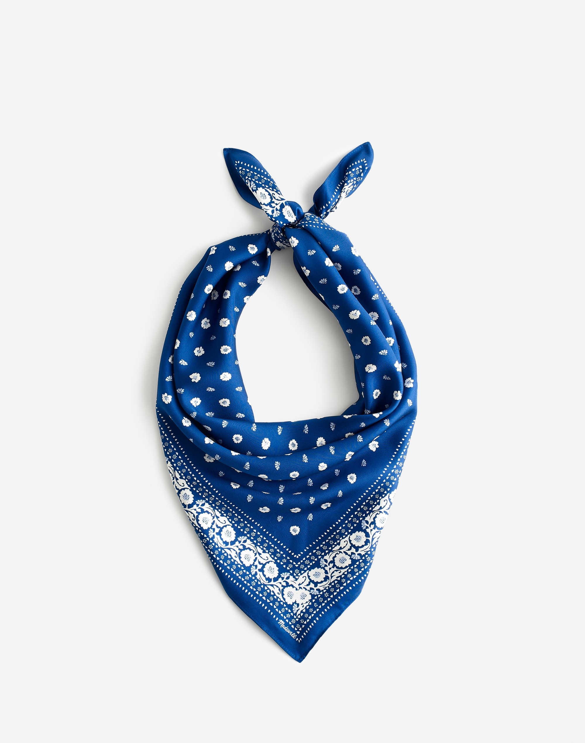 Medium Silk Bandana in deep royal image 2