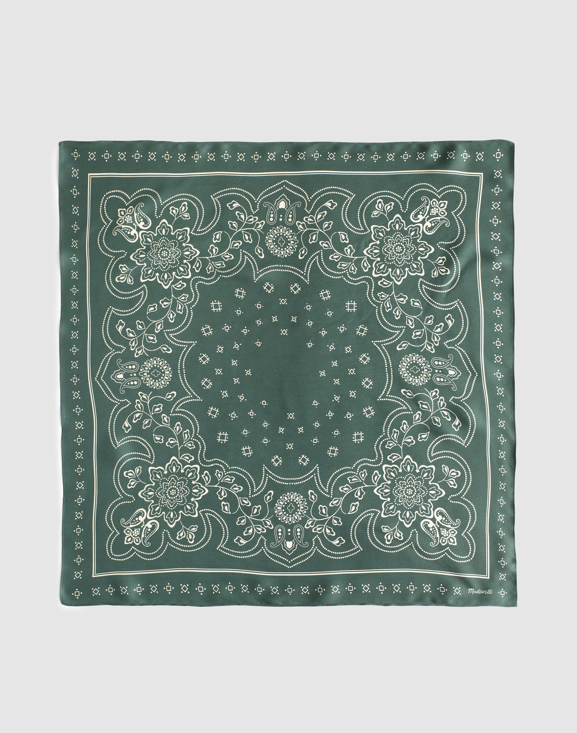 Madewell Medium Silk Bandana In Green