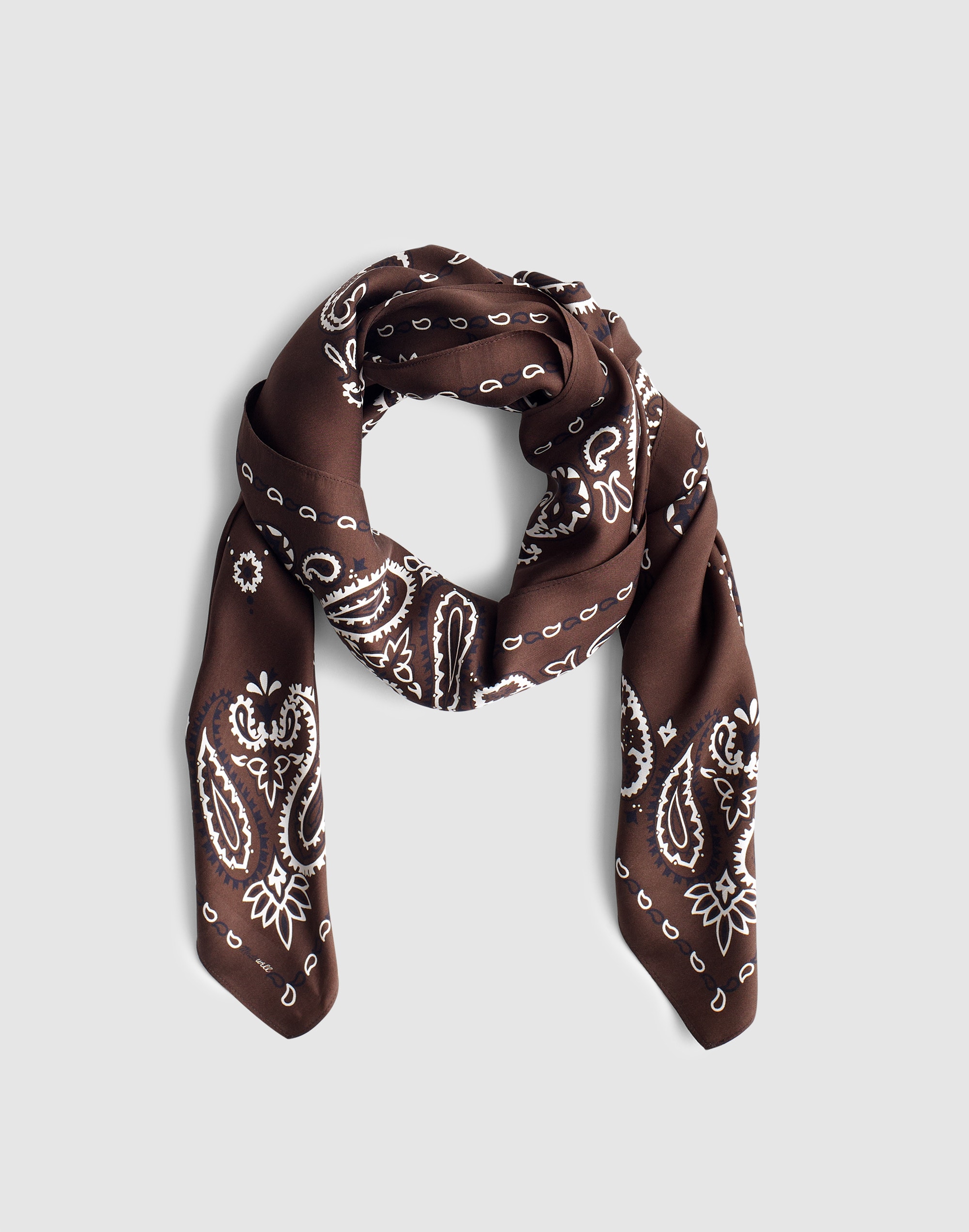 Madewell Oversized Silk Bandana In Brown