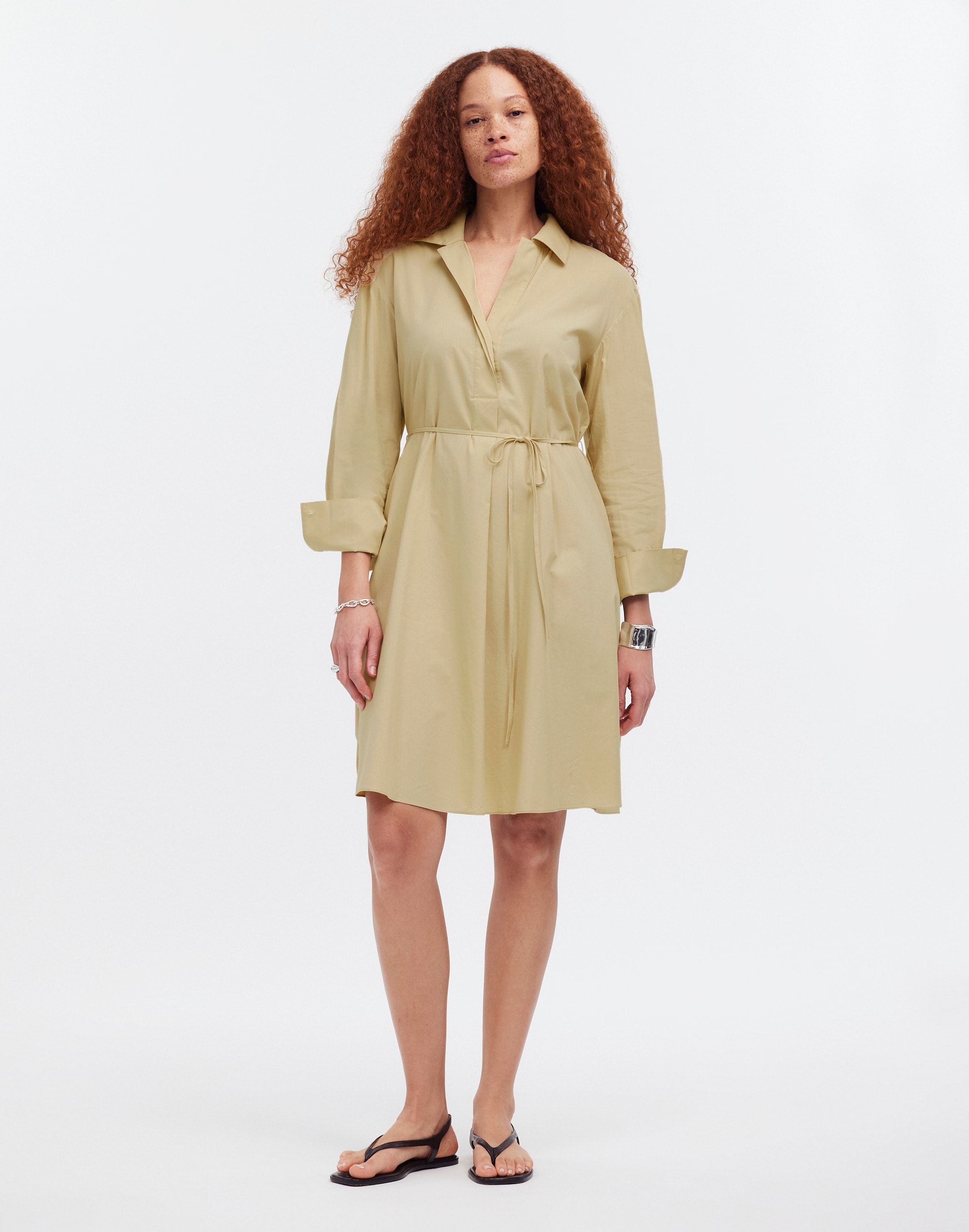 Belted Mini Shirtdress