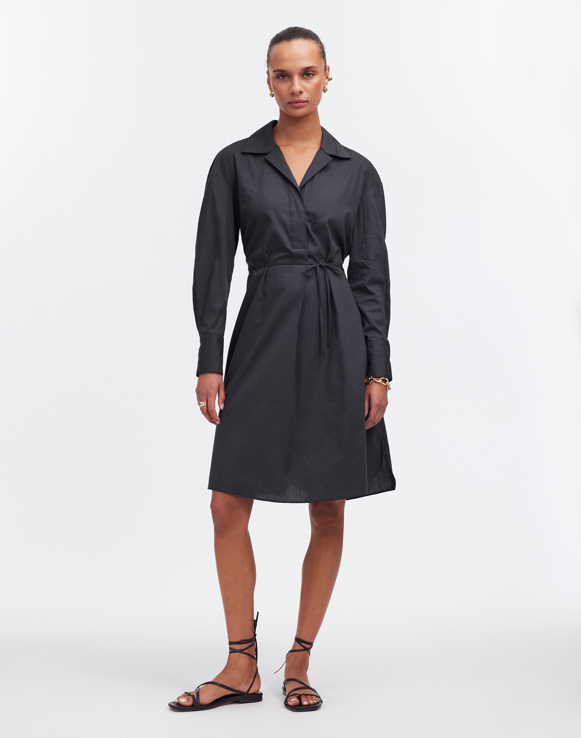 Belted Mini Shirtdress