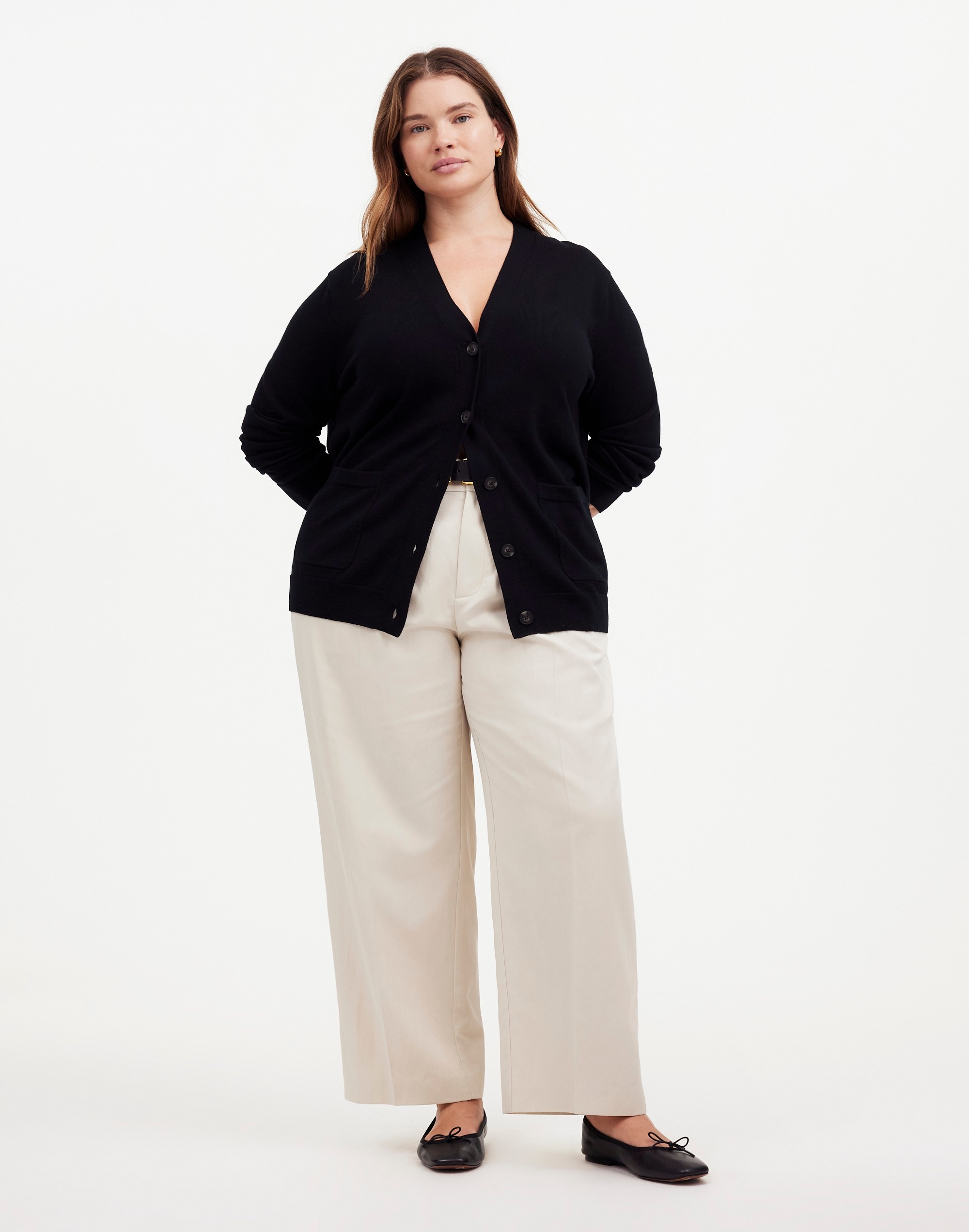 Plus Merino Wool Boyfriend Cardigan