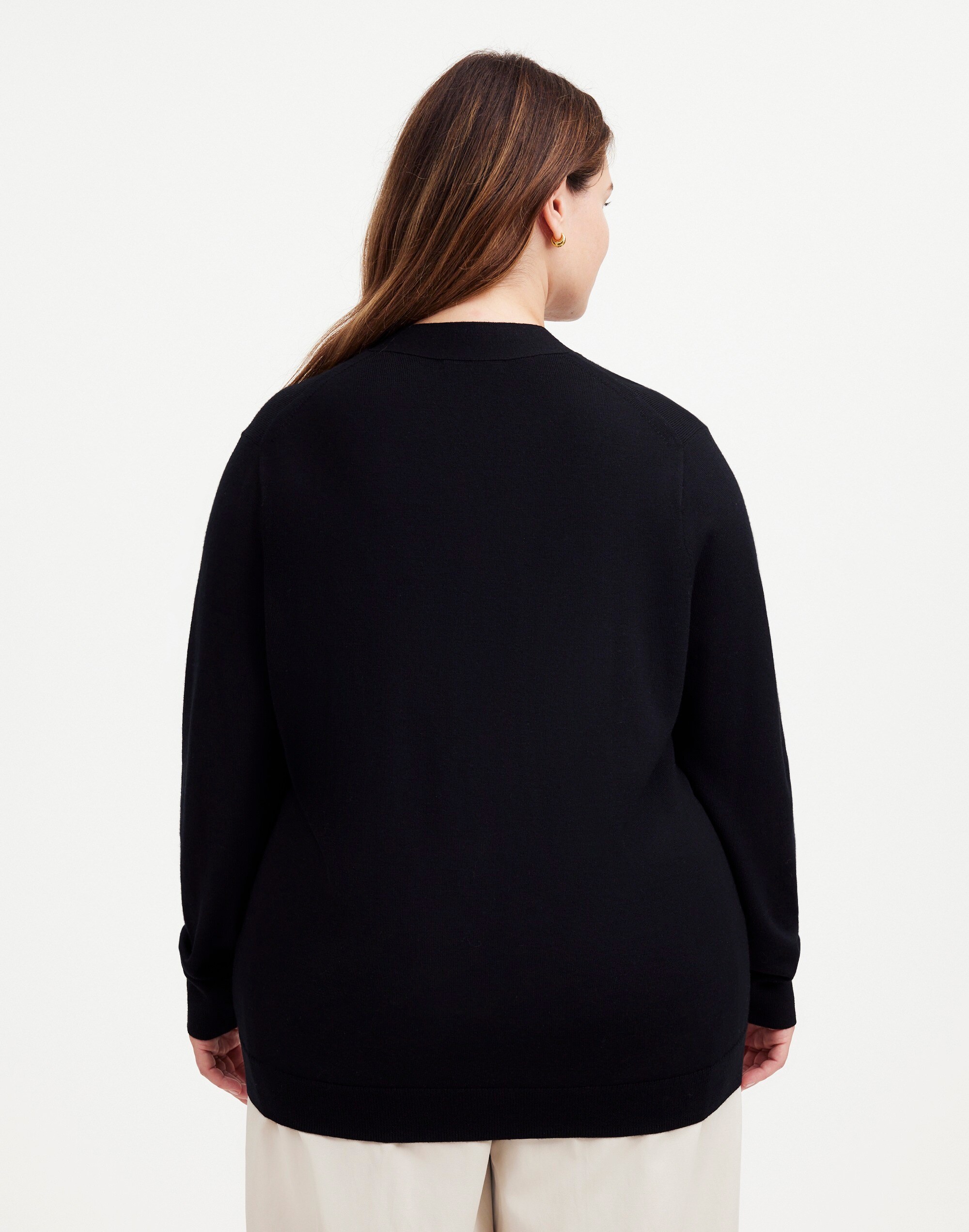 Plus Merino Wool Boyfriend Cardigan