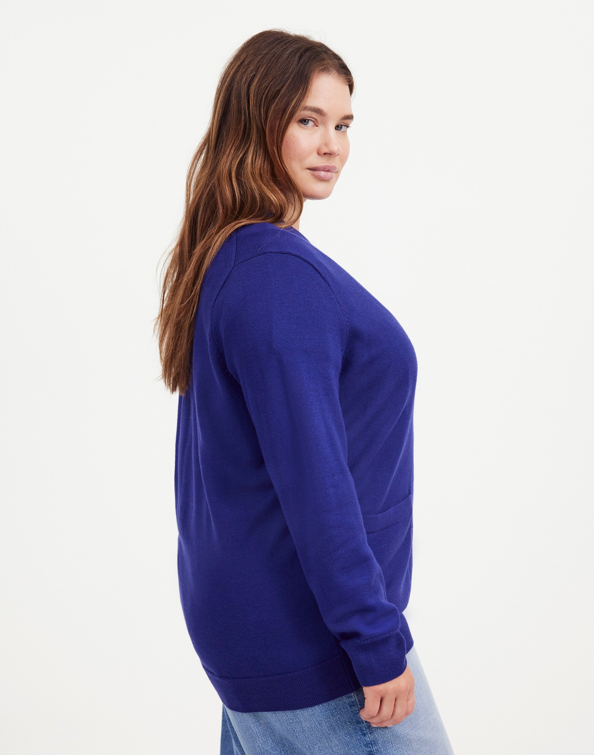 Plus Merino Wool Boyfriend Cardigan