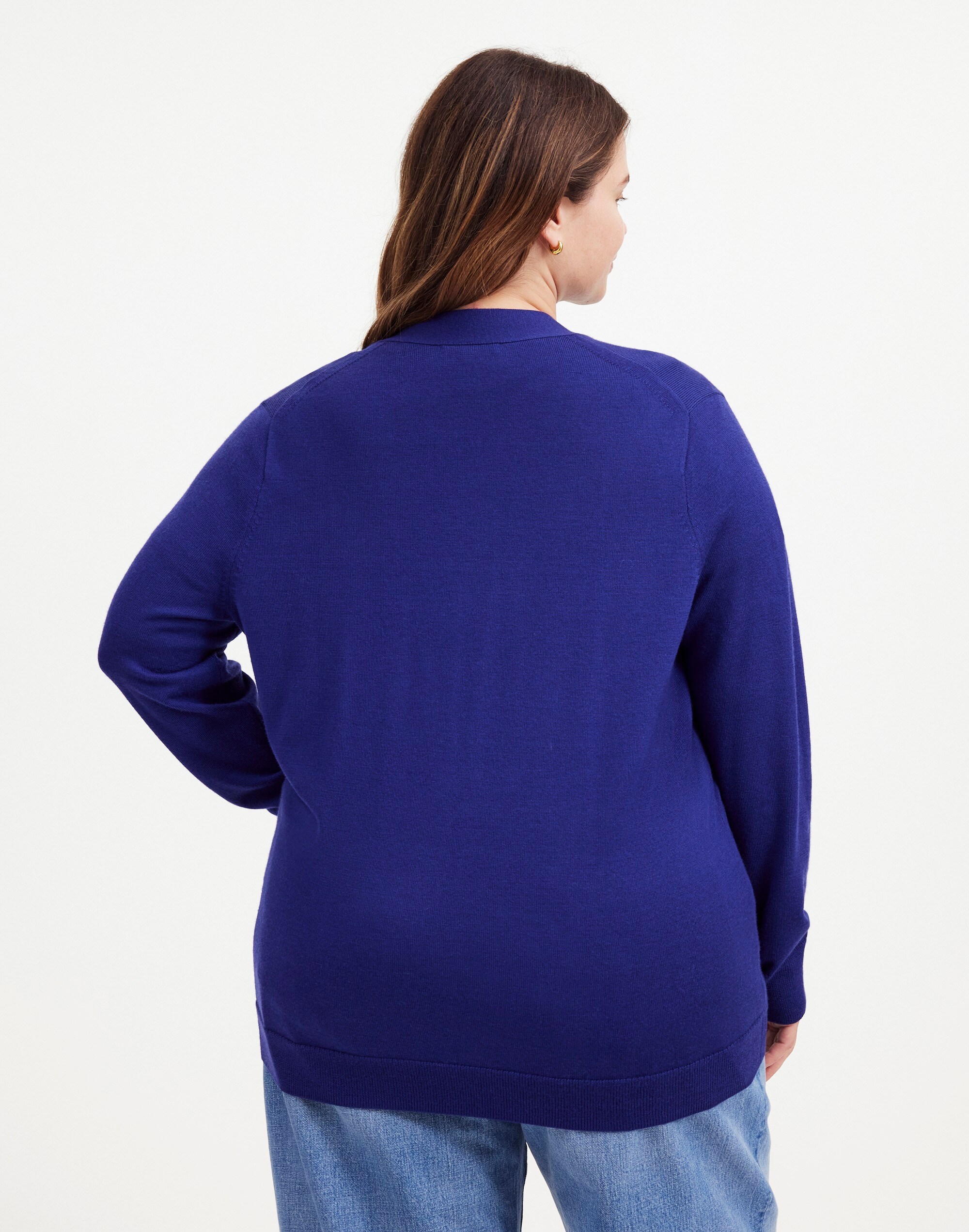 Plus Merino Wool Boyfriend Cardigan