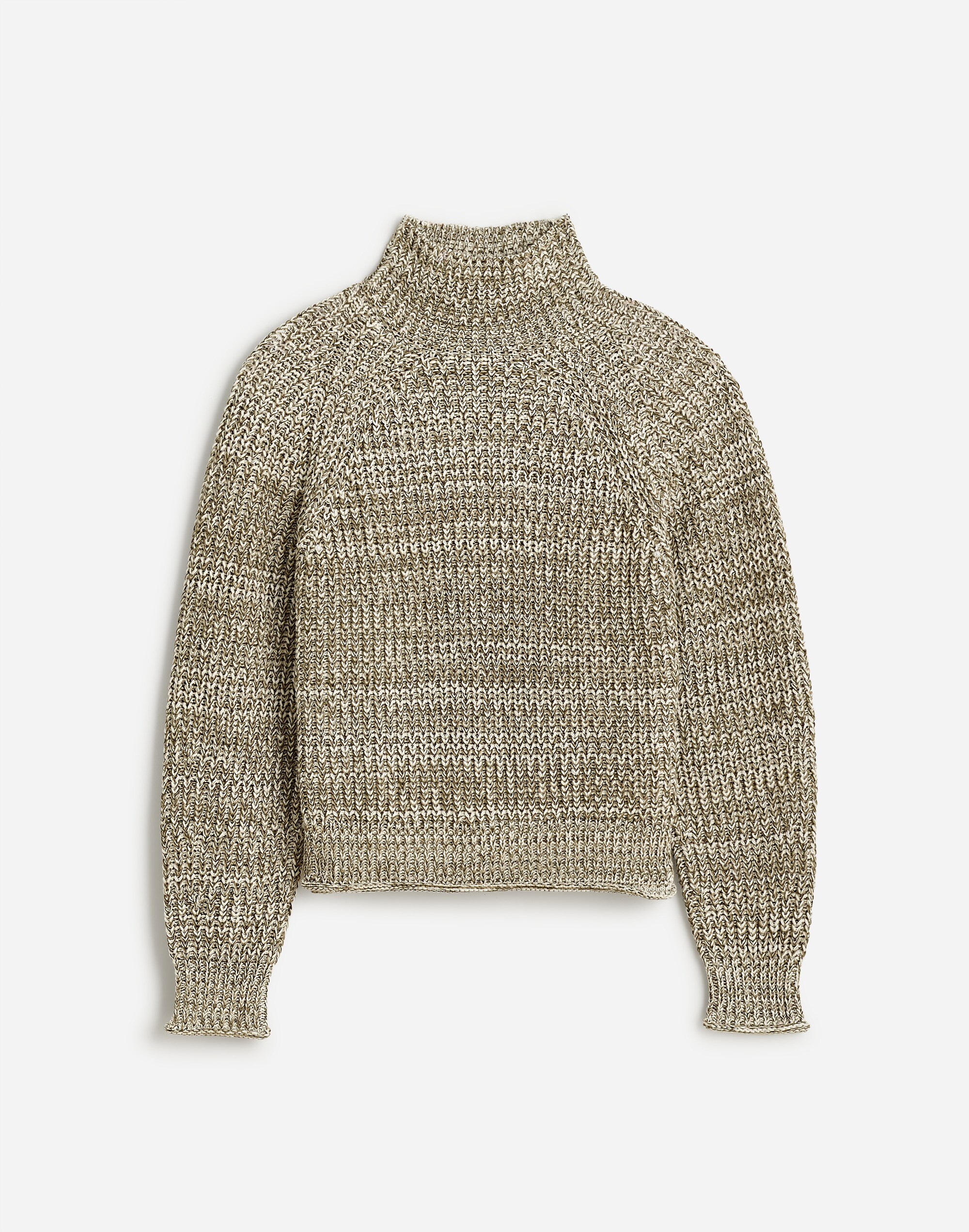 Plus Marled Cotton Mockneck Sweater