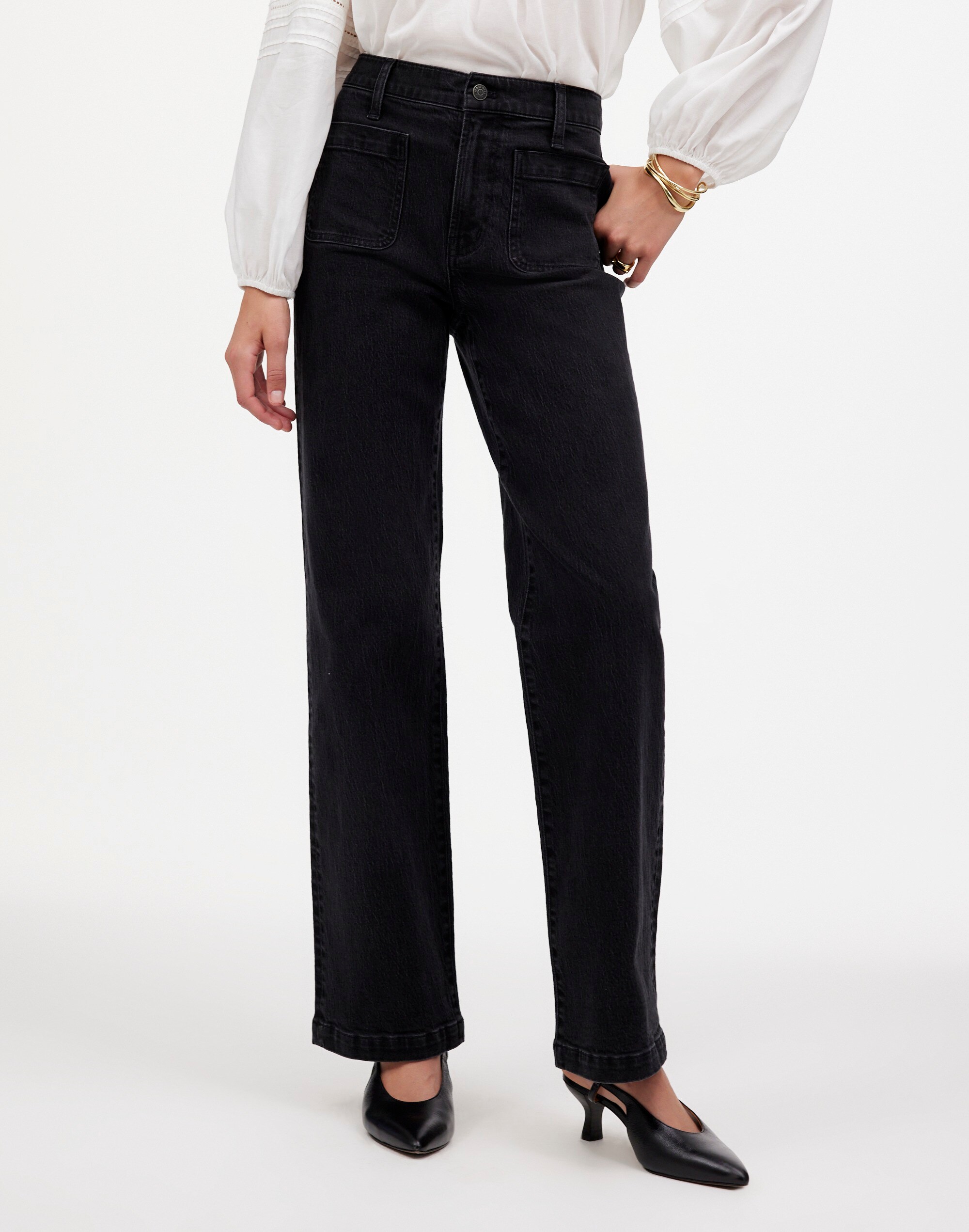 The Emmett Wide-Leg Full Length Jean: Patch Pocket Edition