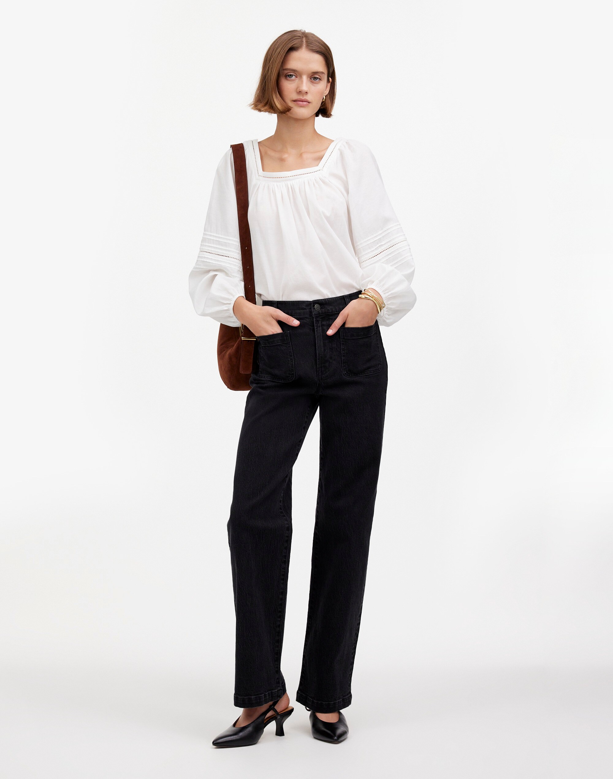 The Tall Emmett Wide-Leg Full Length Jean: Patch Pocket Edition