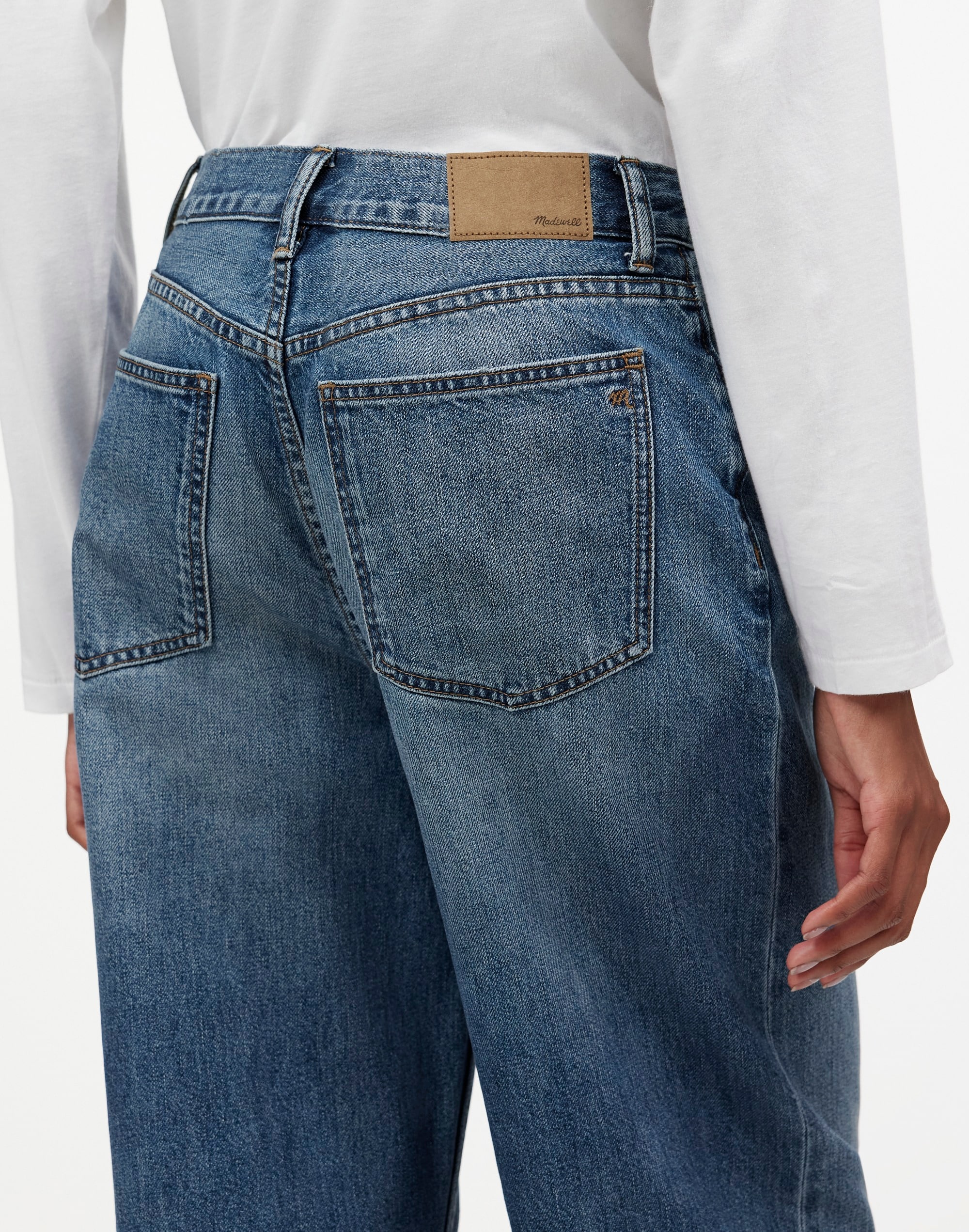 Madewell x Kaihara Denim Low-Slung Baggy Jeans in Mustart Wash