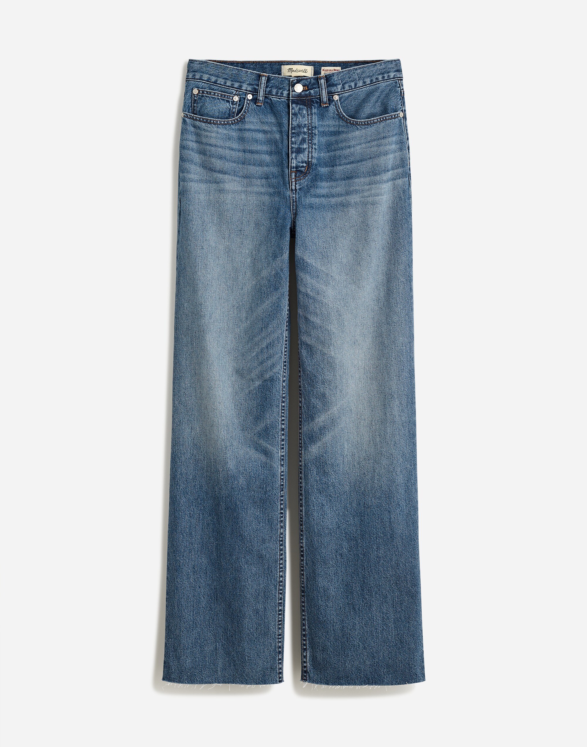 Madewell x Kaihara Denim Low-Slung Baggy Jeans in Mustart Wash