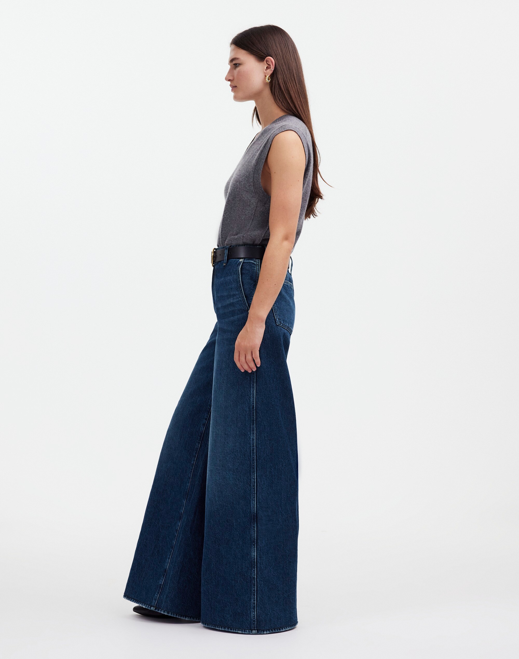 Wide Sweep Denim Trousers