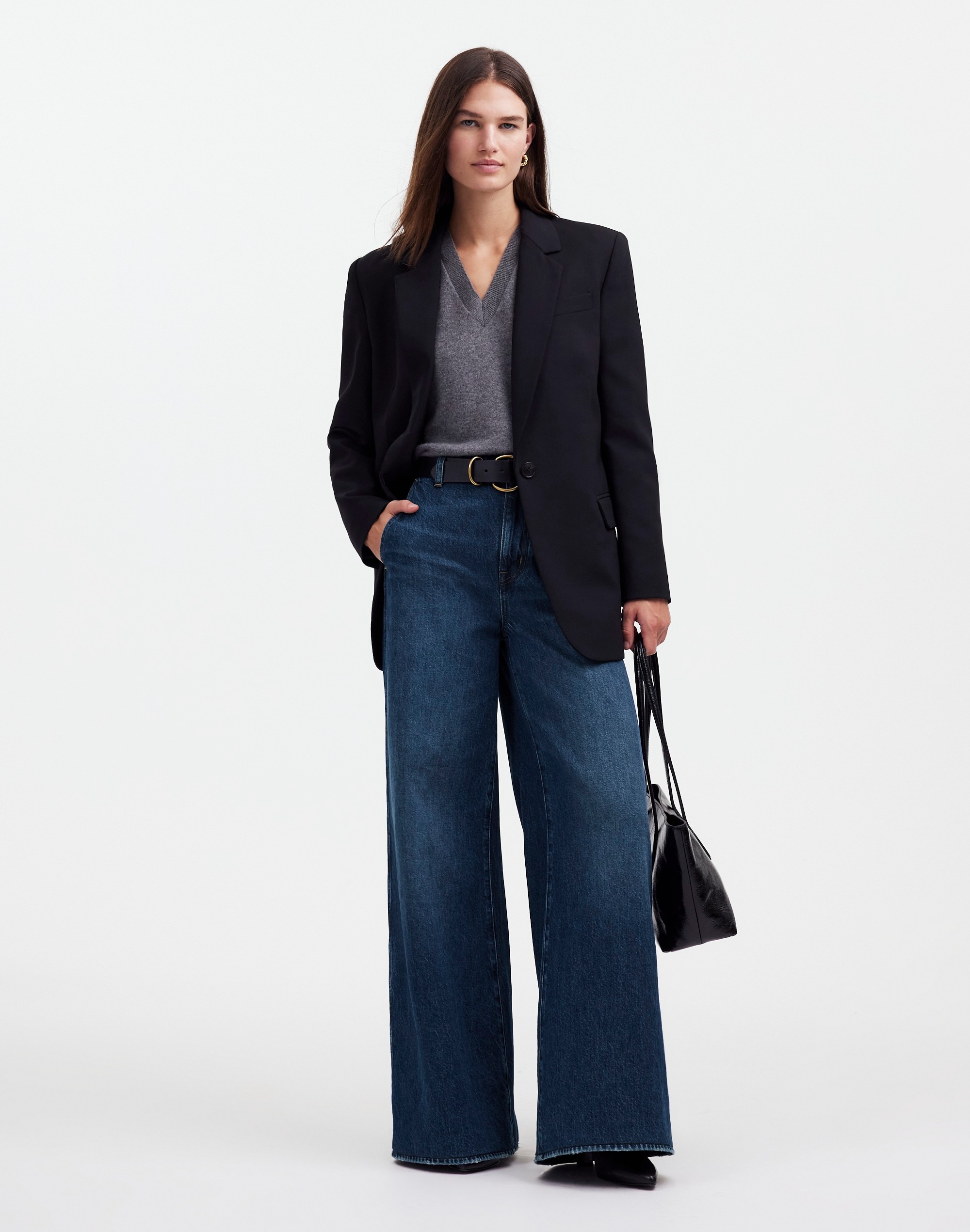 Wide Sweep Denim Trousers