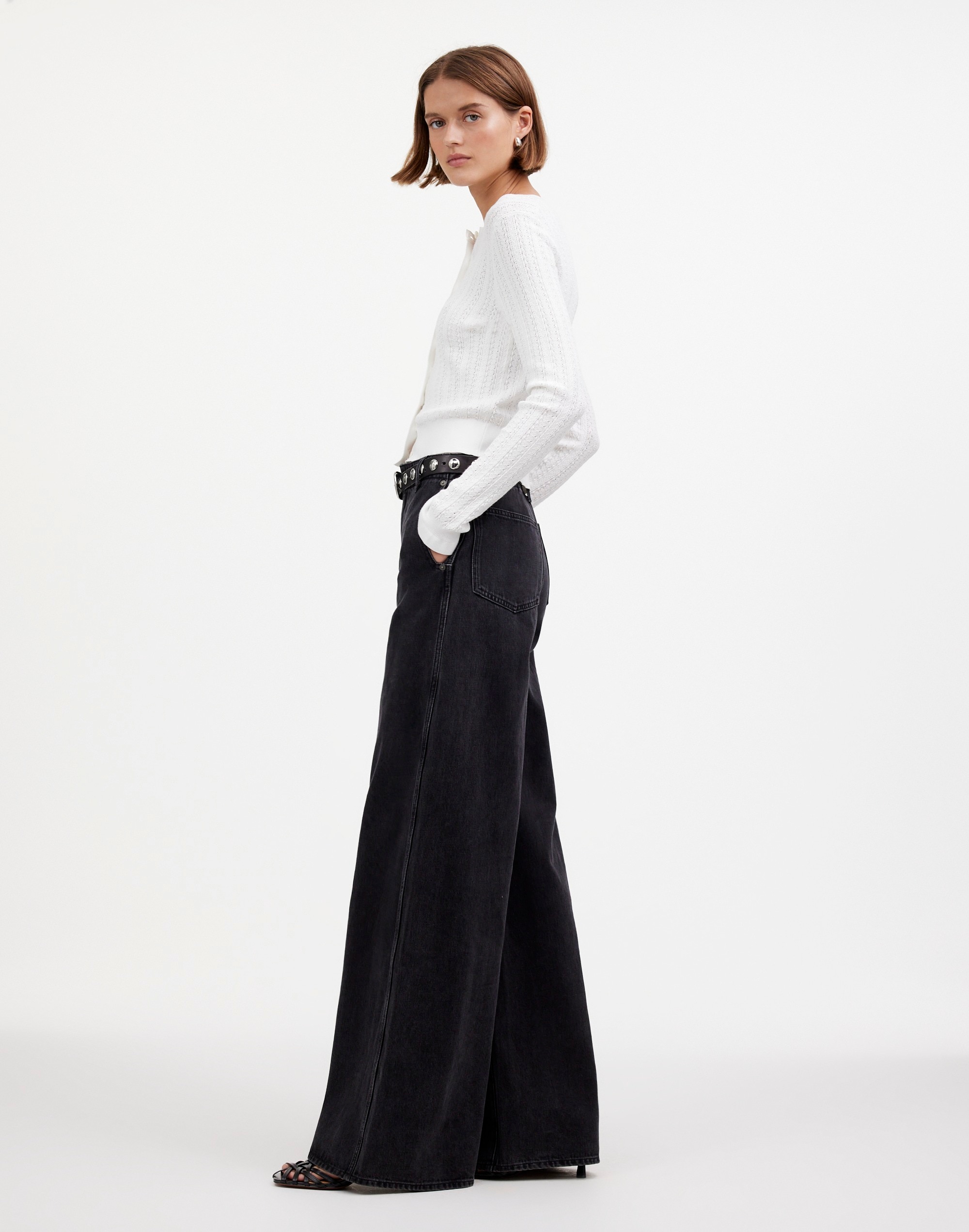 Wide Sweep Denim Trousers