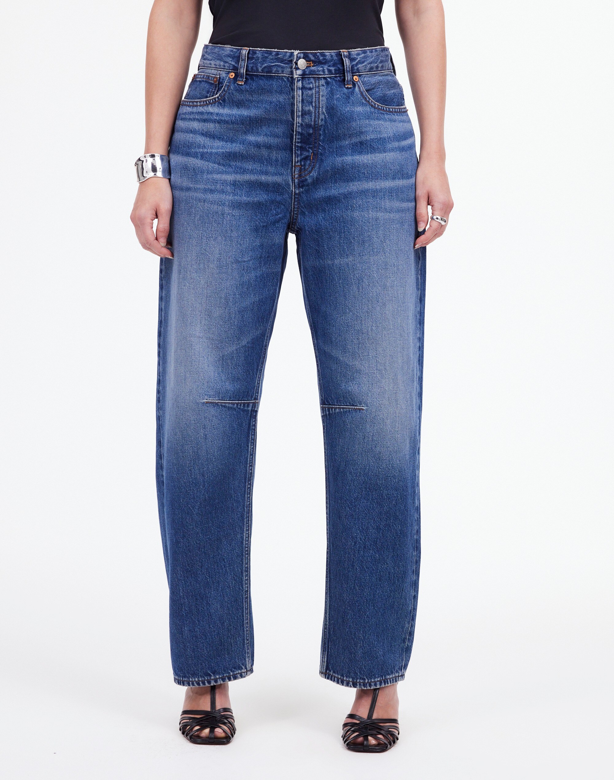 The Curvy Darted Barrel-Leg Jean in Irmo Wash