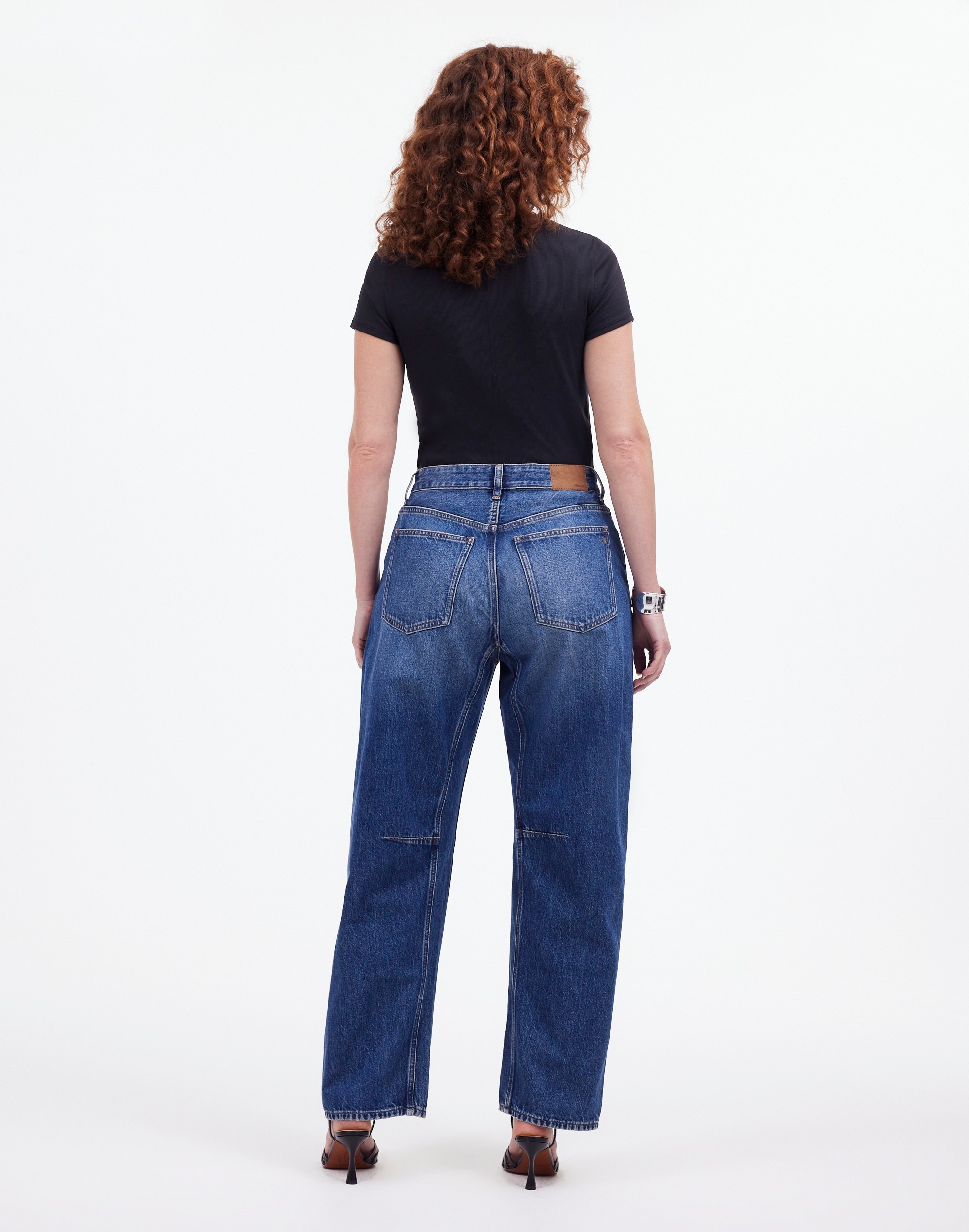 The Curvy Darted Barrel-Leg Jean in Irmo Wash