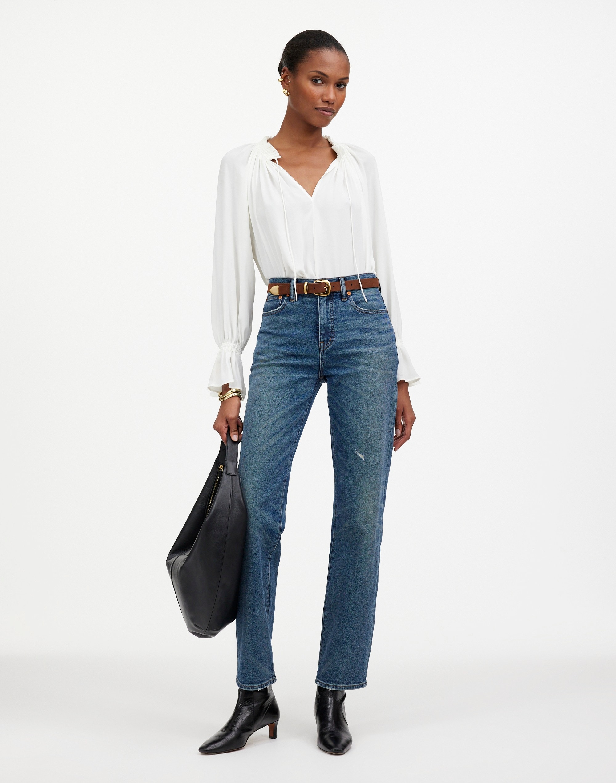 Madewell x Kaihara Denim The Rail Straight Jean in Hornbook Wash