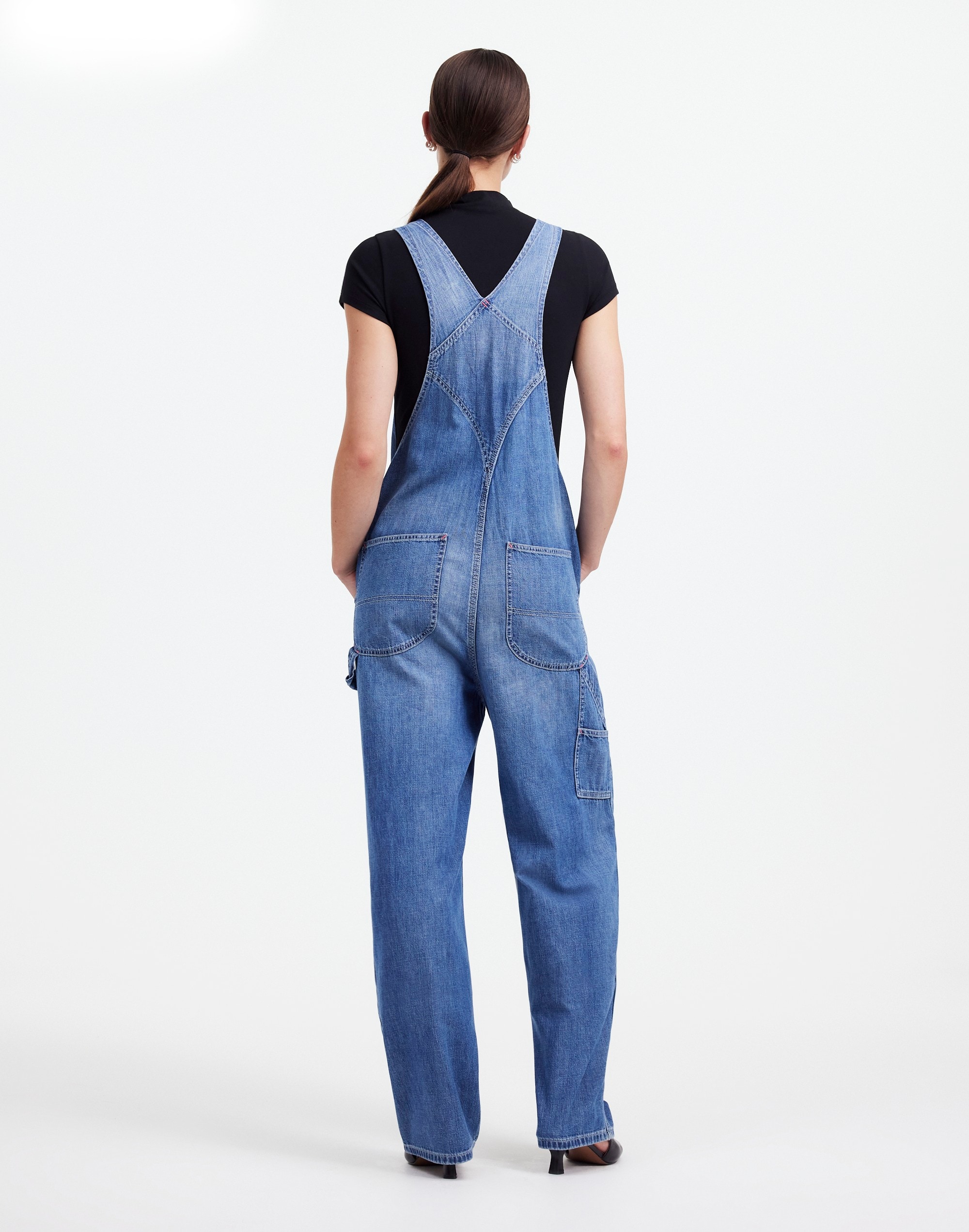 Alexa Chung for Madewell Denim Overalls in Hockley Wash