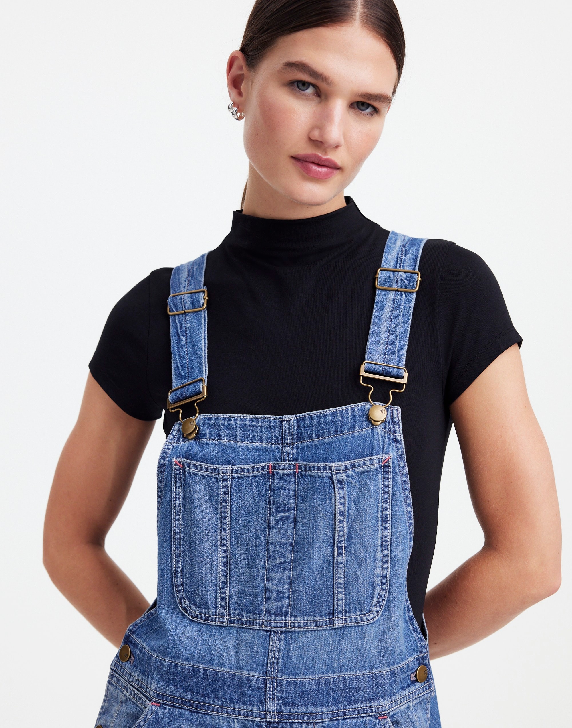 Alexa Chung for Madewell Denim Overalls in Hockley Wash