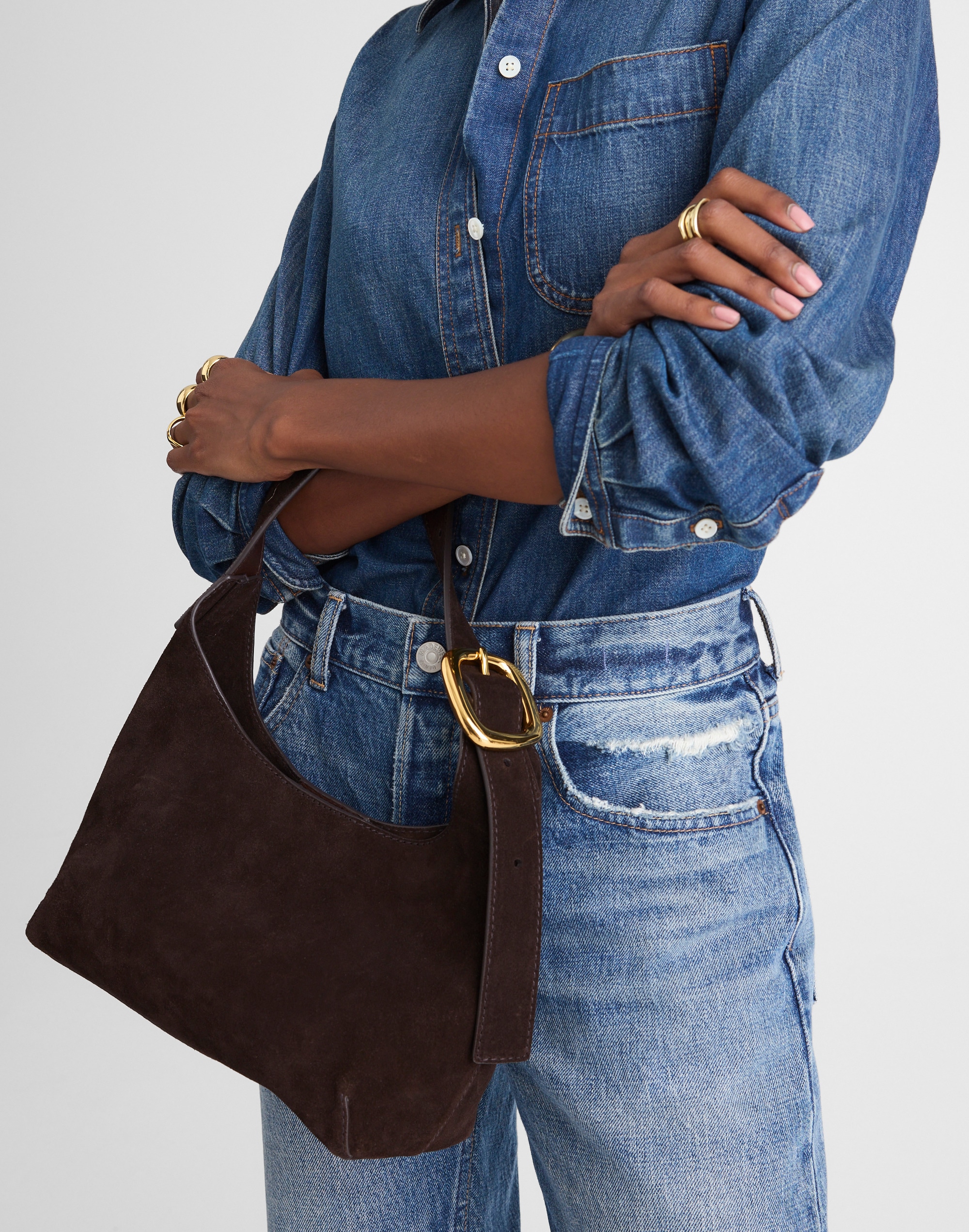 The Sculptural-Buckle Shoulder Bag