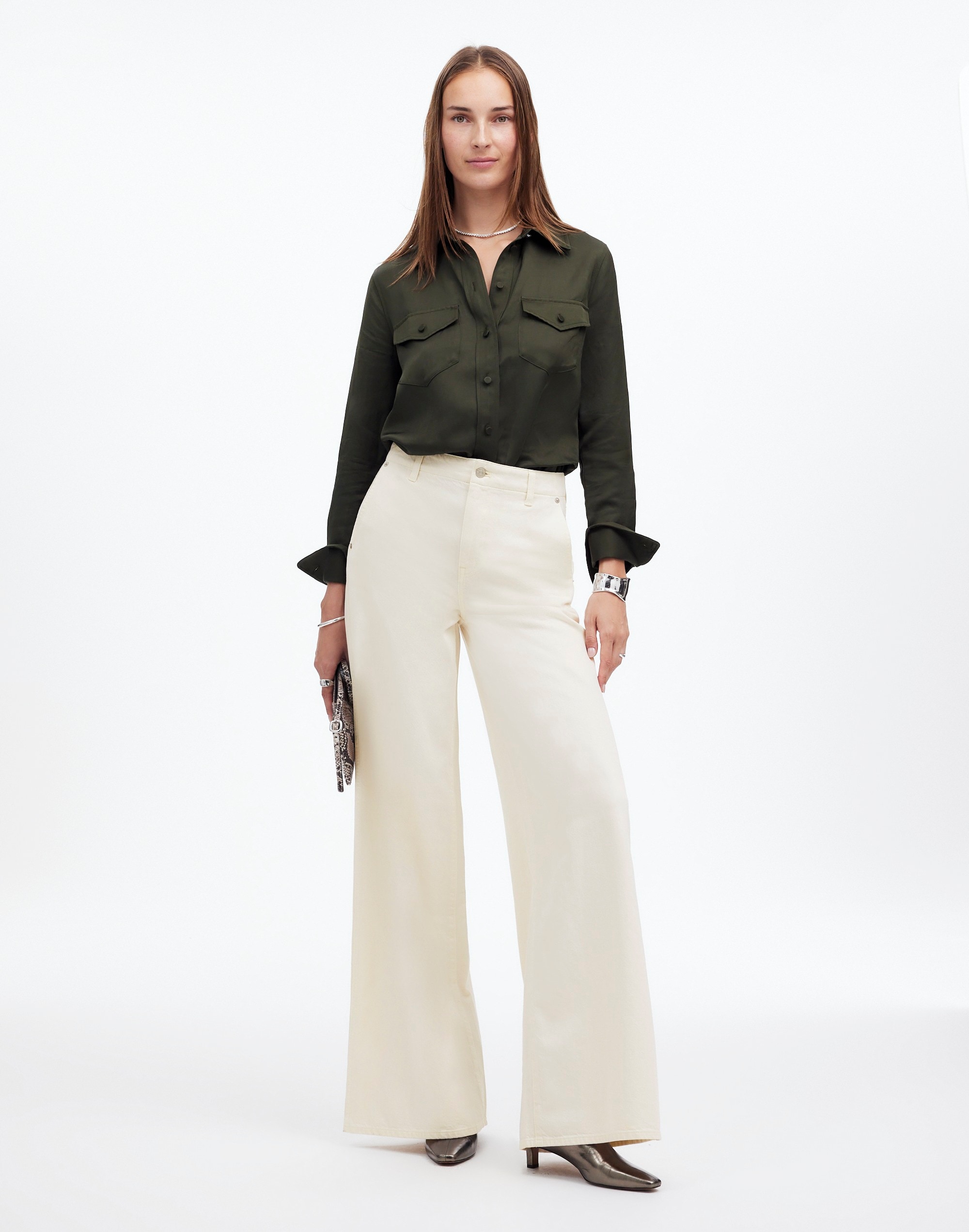 Wide Sweep Denim Trousers