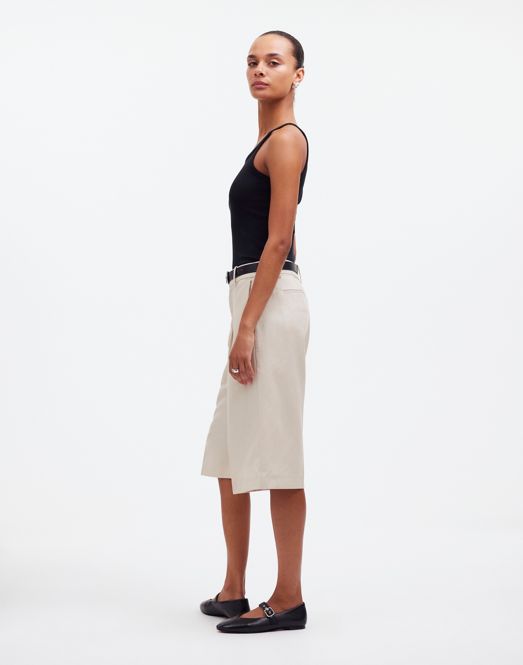 Slouchy Shorts in Drapey Twill