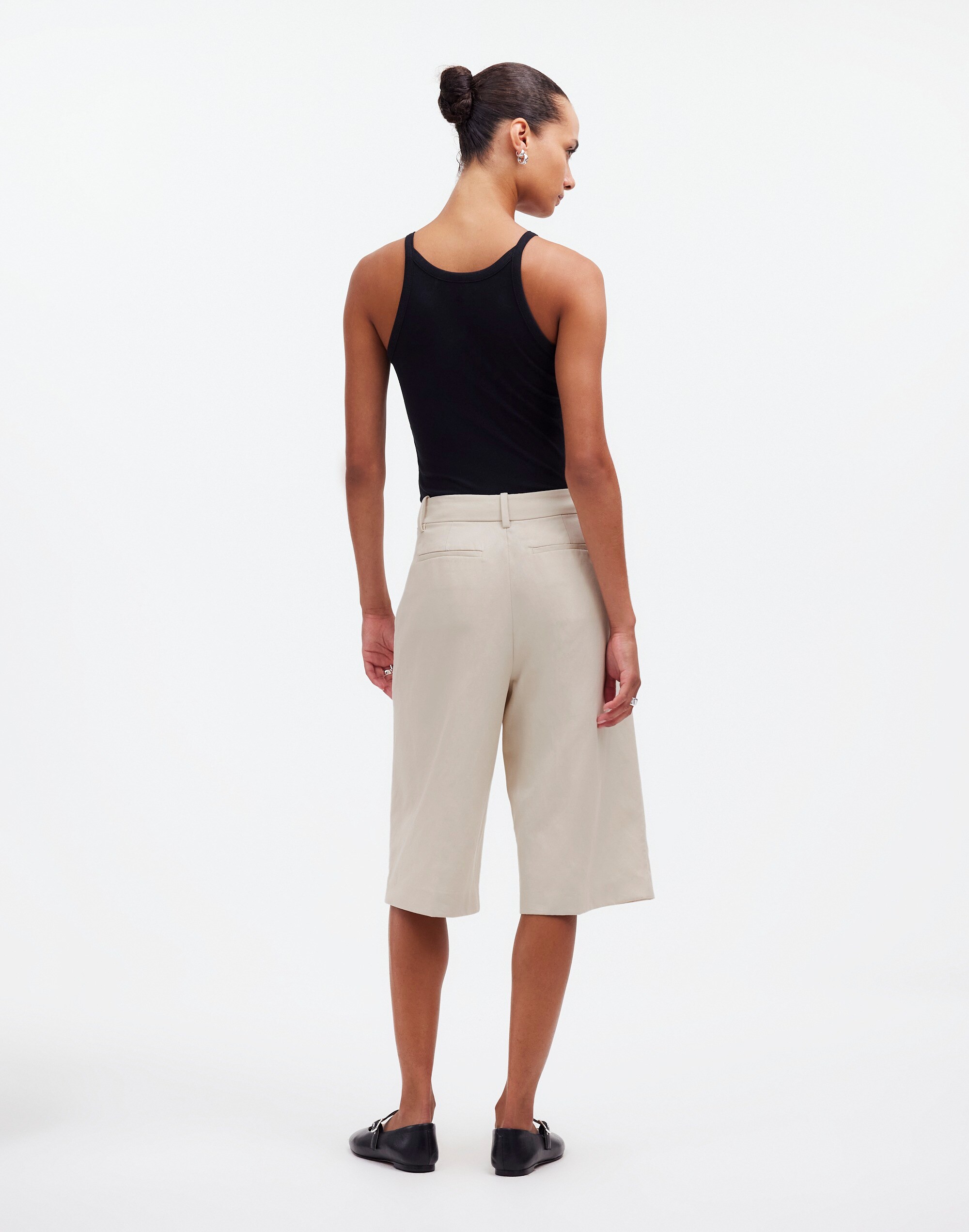 Slouchy Shorts in Drapey Twill