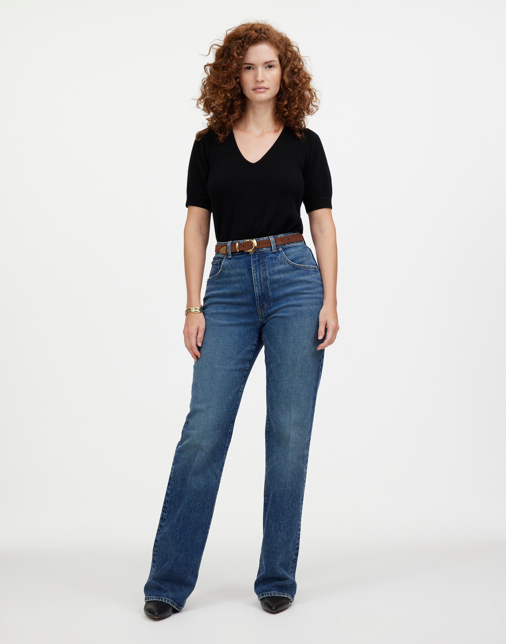 curvy relaxed bootcut jeans in concho wash