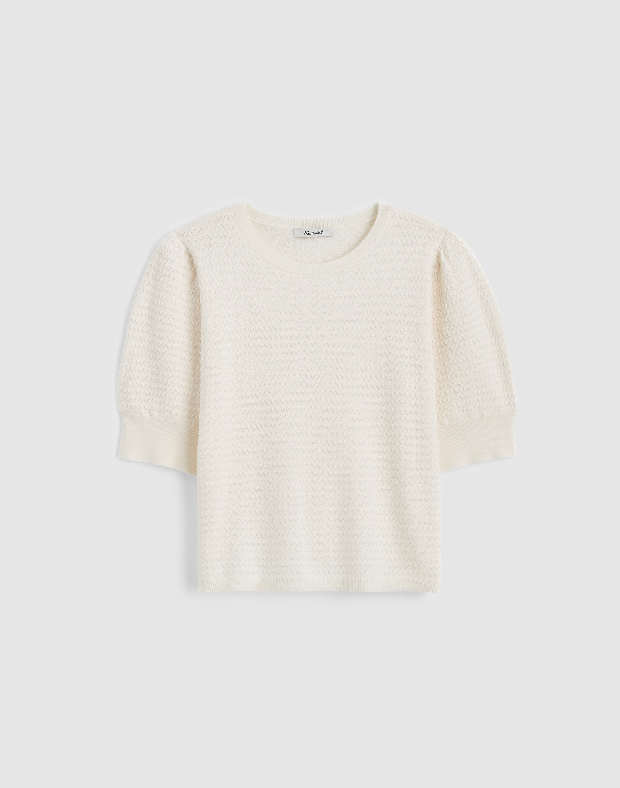 Merino Wool-Silk Blend Puff-Sleeve Sweater Tee