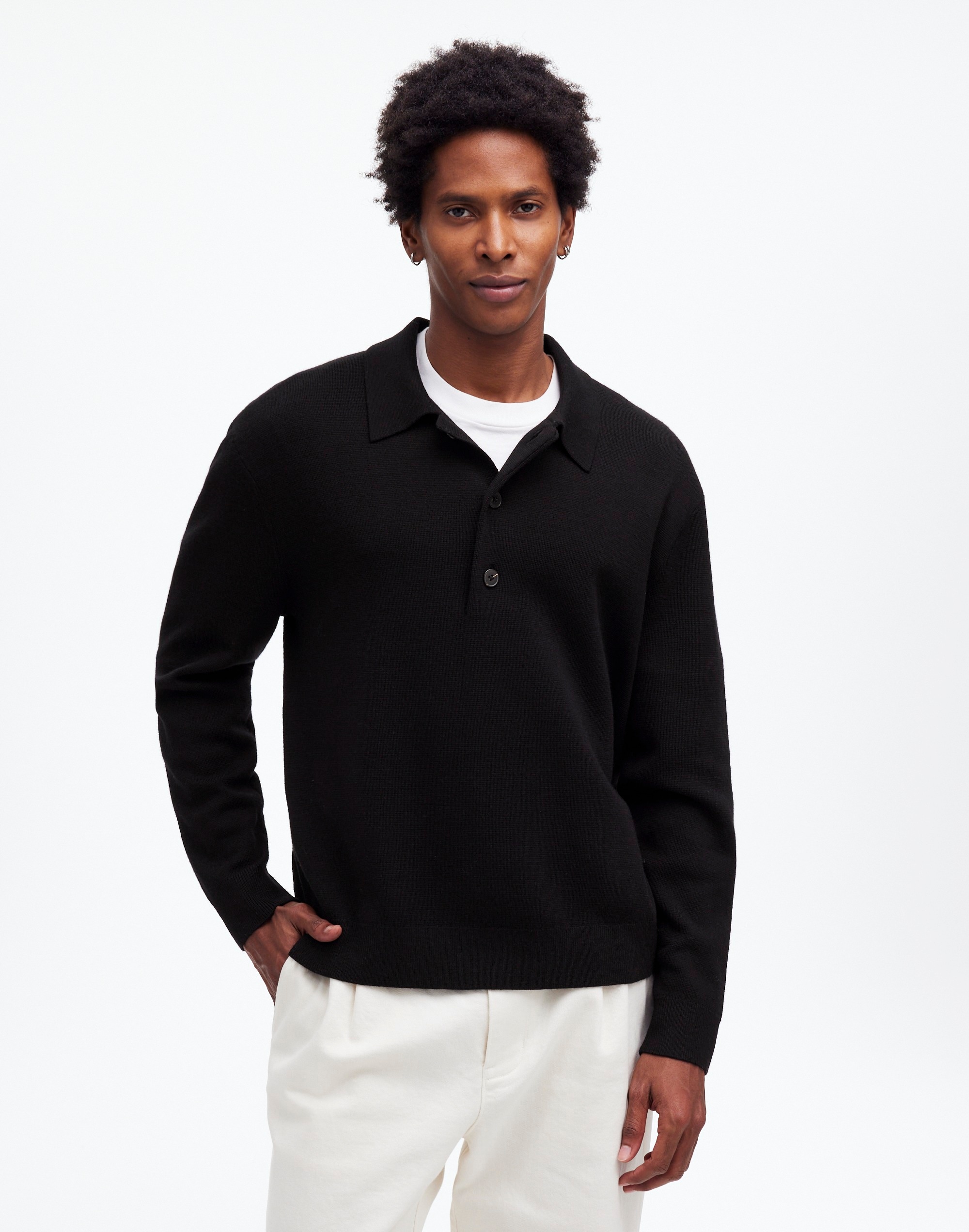 Milano-Knit Sweater Polo Shirt in Merino Wool